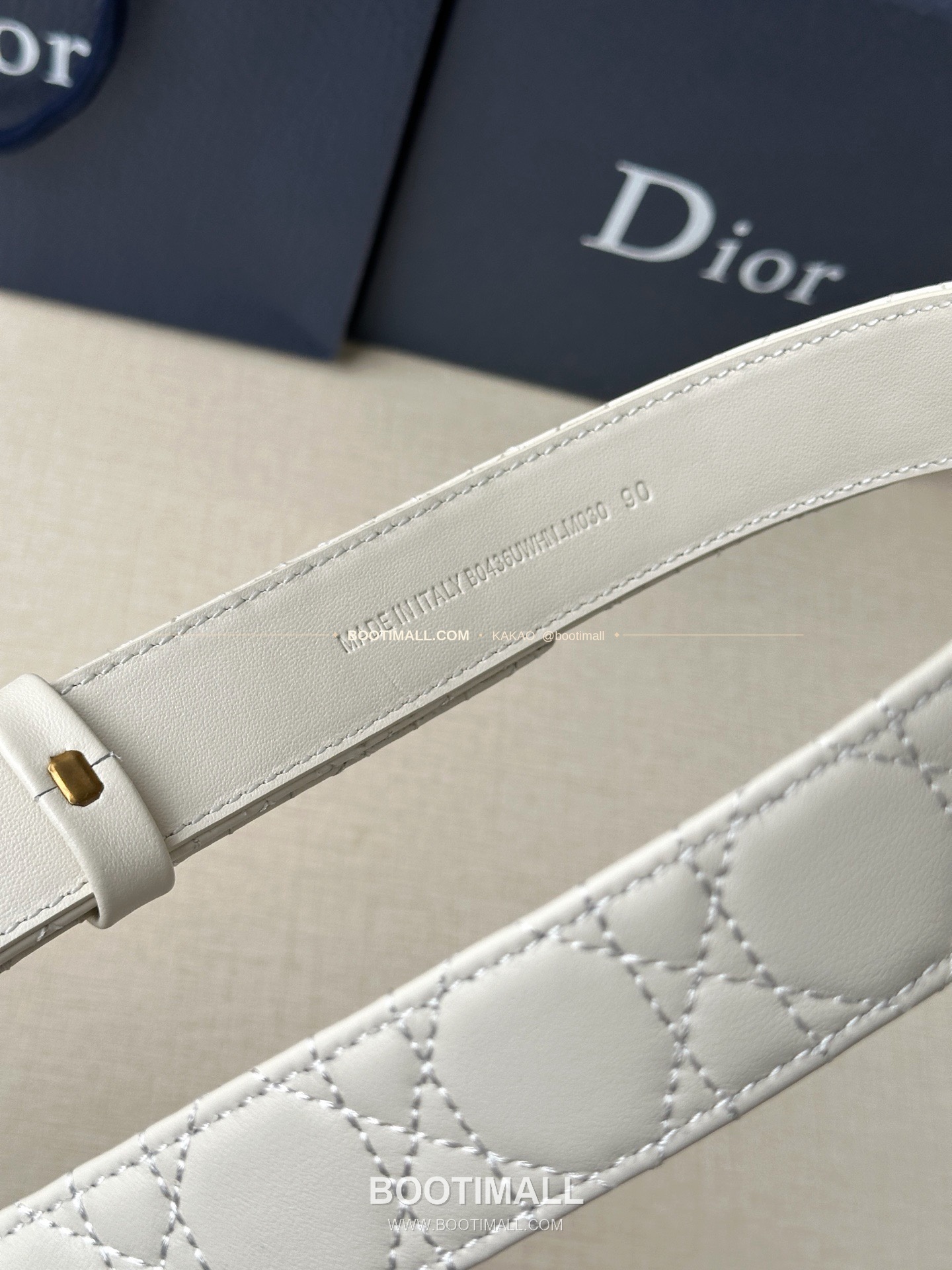 디올 30 몽테뉴 카프스킨 퀼팅 CD 버클 아이보리 벨트 Dior 30 Montaigne Calfskin Quilted CD Buckle Ivory Belt 3cm 3