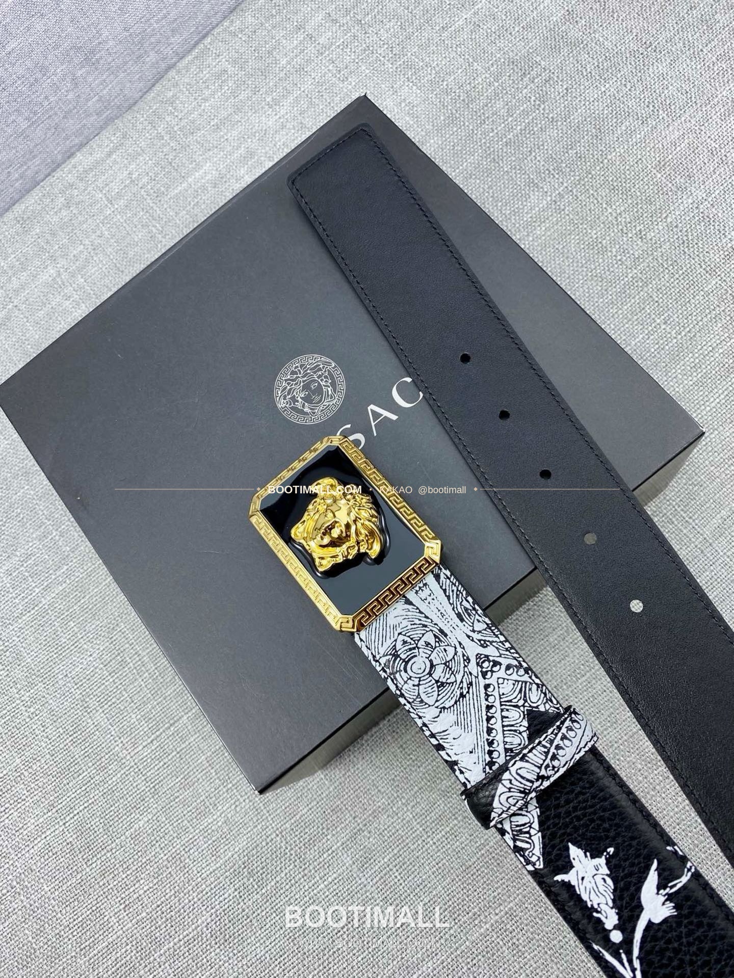 베르사체 카프스킨 팔라초 메두사 라포프클래식 벨트 Versace Calfskin Palazzo Medusa Le Pop Classique Belt 4cm 3