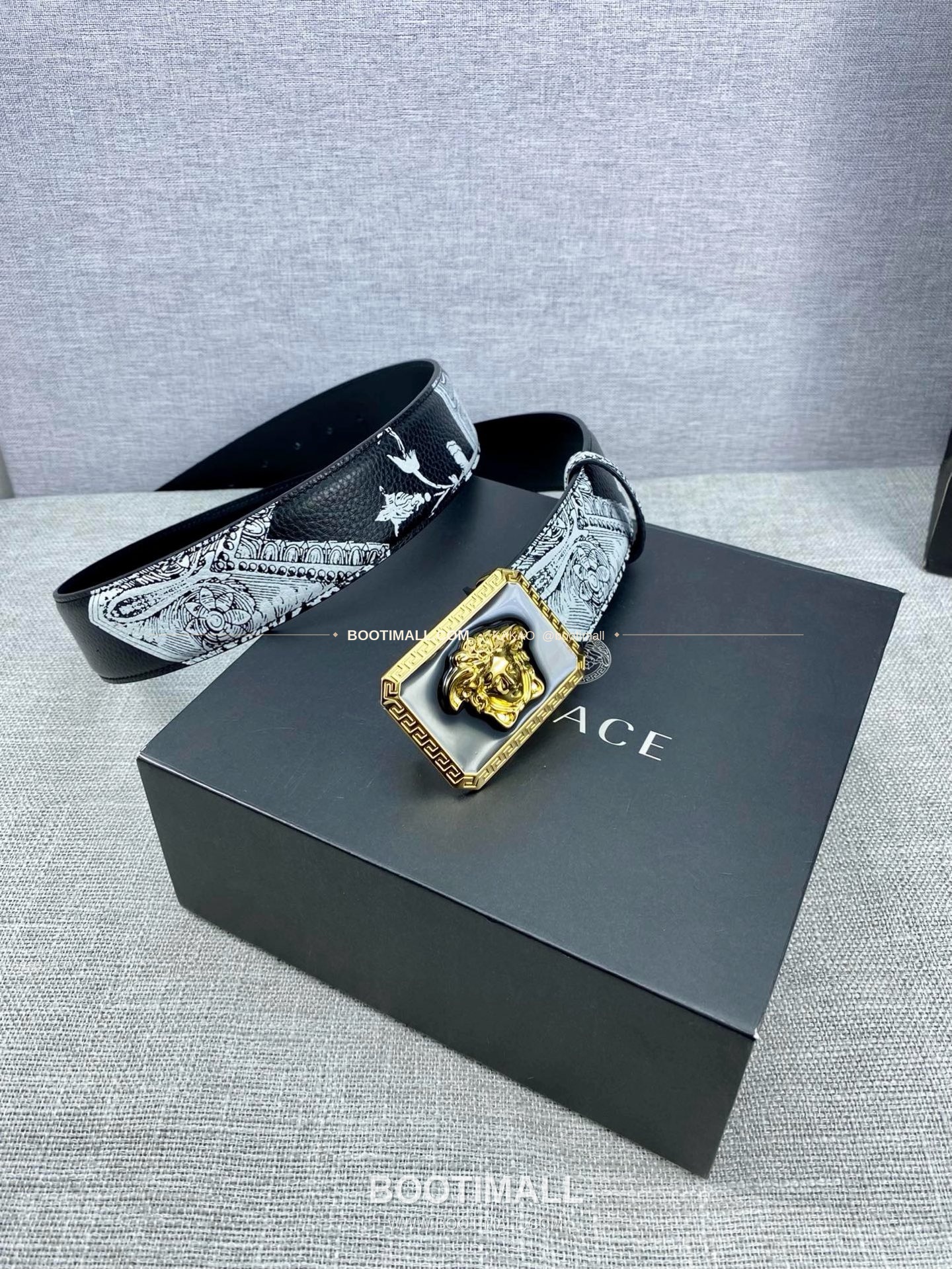 베르사체 카프스킨 팔라초 메두사 라포프클래식 벨트 Versace Calfskin Palazzo Medusa Le Pop Classique Belt 4cm 4