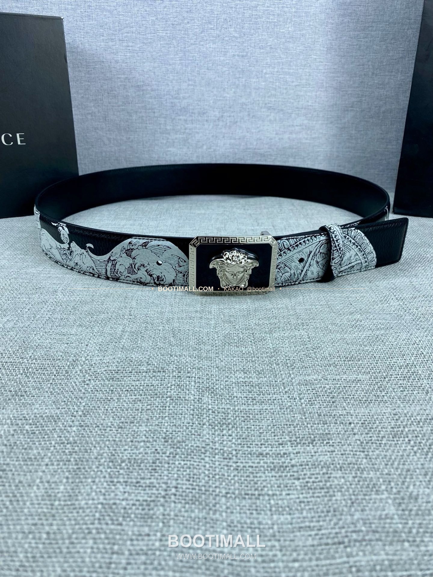 베르사체 카프스킨 팔라초 메두사 라포프클래식 벨트 Versace Calfskin Palazzo Medusa Le Pop Classique Belt 4cm 5