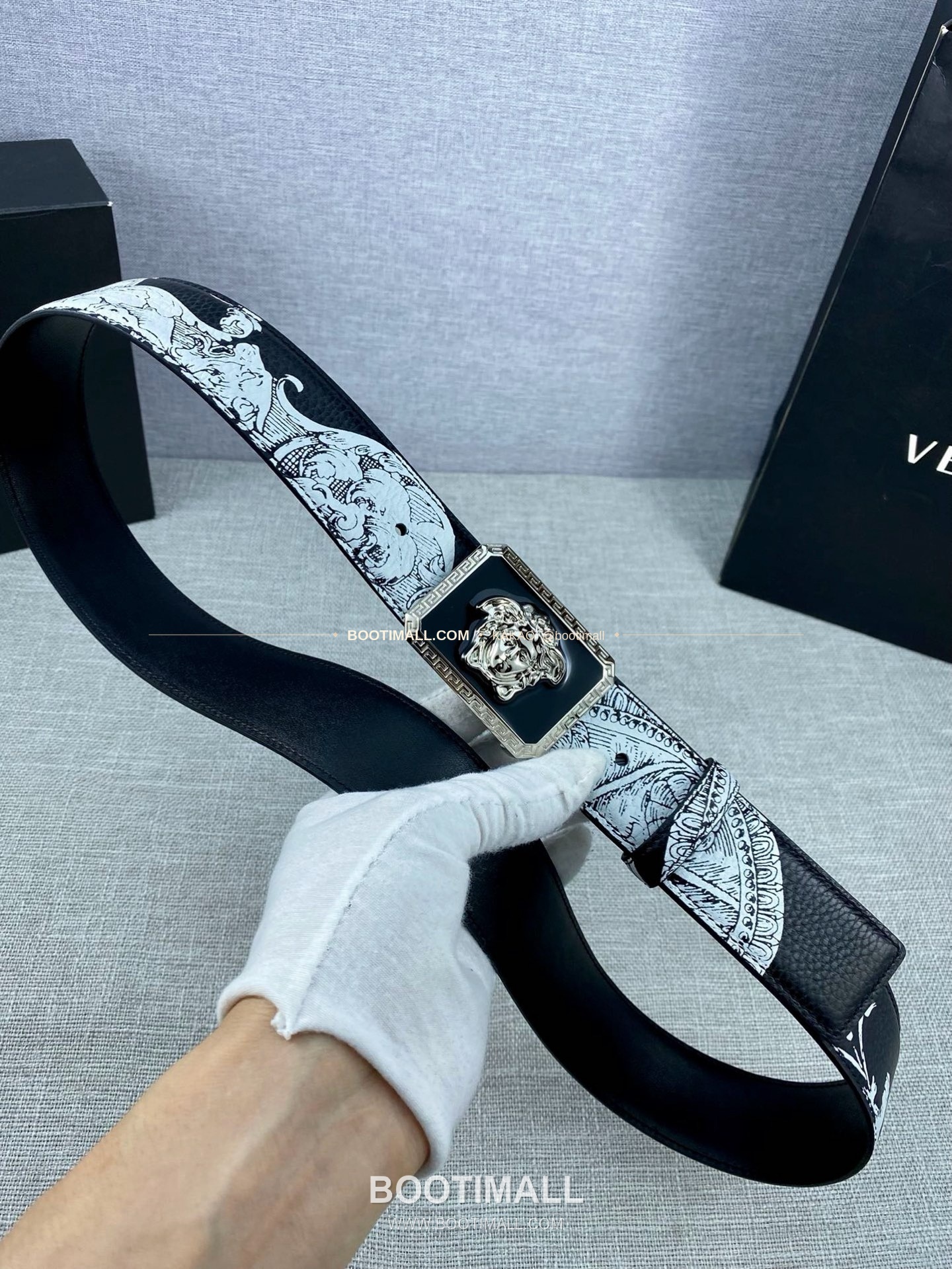 베르사체 카프스킨 팔라초 메두사 라포프클래식 벨트 Versace Calfskin Palazzo Medusa Le Pop Classique Belt 4cm 6