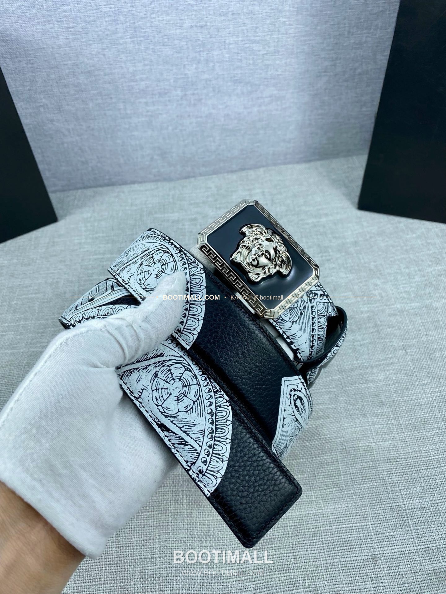 베르사체 카프스킨 팔라초 메두사 라포프클래식 벨트 Versace Calfskin Palazzo Medusa Le Pop Classique Belt 4cm 7
