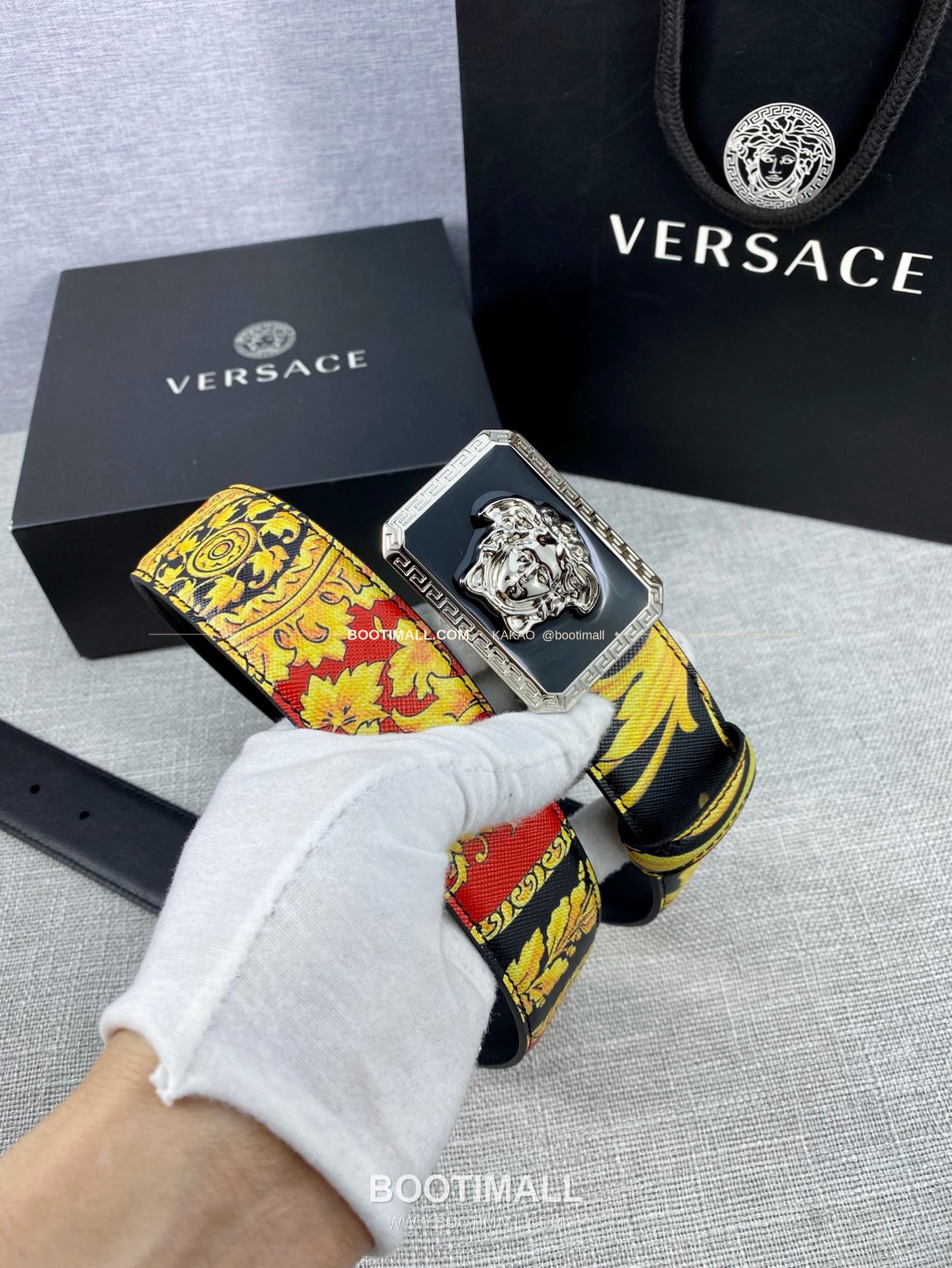 베르사체 카프스킨 팔라초 메두사 라포프클래식 벨트 Versace Calfskin Palazzo Medusa Le Pop Classique Belt 4cm 2