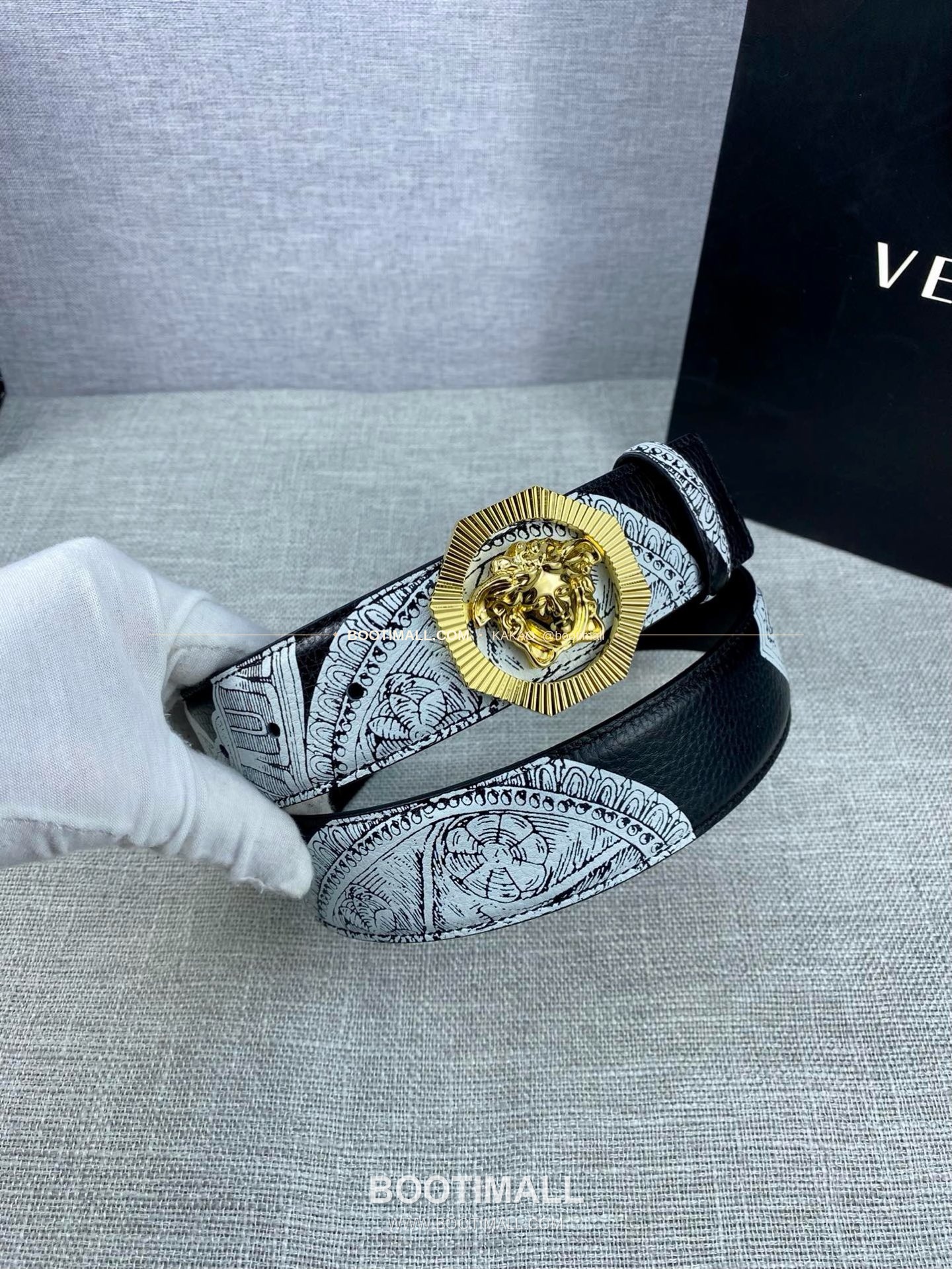 베르사체 카프스킨 팔라초 메두사 라포프클래식 벨트 Versace Calfskin Palazzo Medusa Le Pop Classique Belt 4cm 4