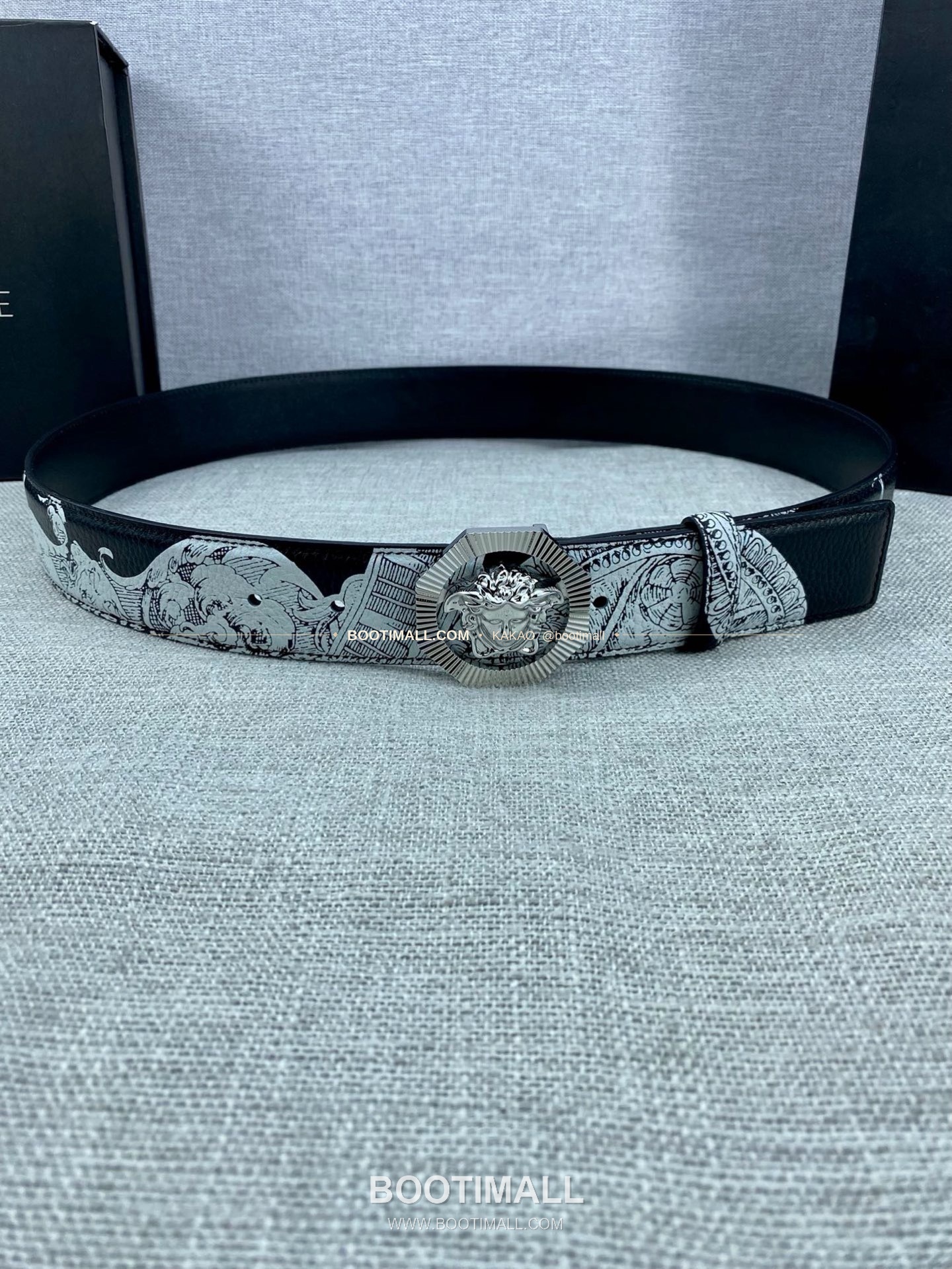 베르사체 카프스킨 팔라초 메두사 라포프클래식 벨트 Versace Calfskin Palazzo Medusa Le Pop Classique Belt 4cm 5
