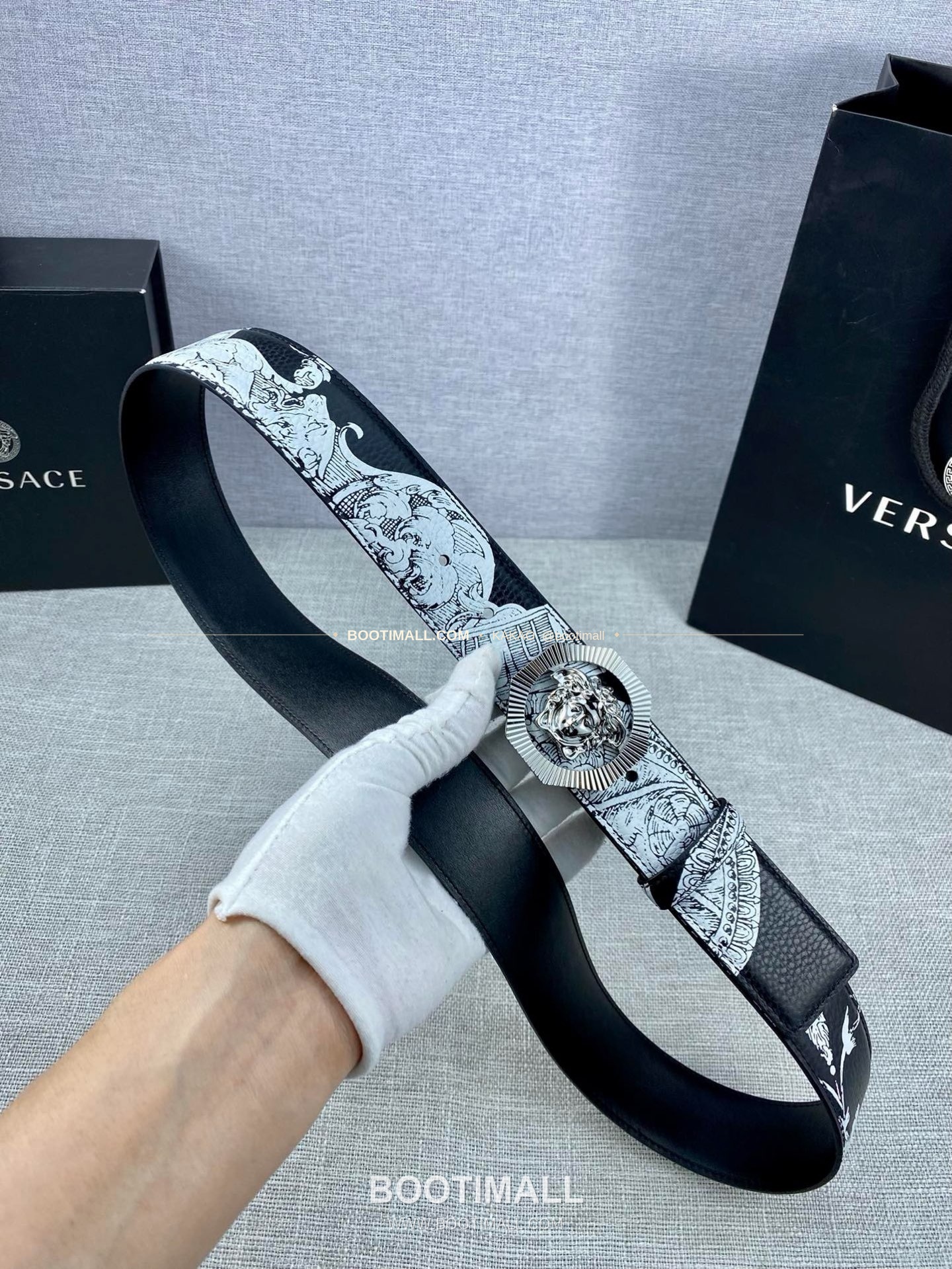 베르사체 카프스킨 팔라초 메두사 라포프클래식 벨트 Versace Calfskin Palazzo Medusa Le Pop Classique Belt 4cm 6