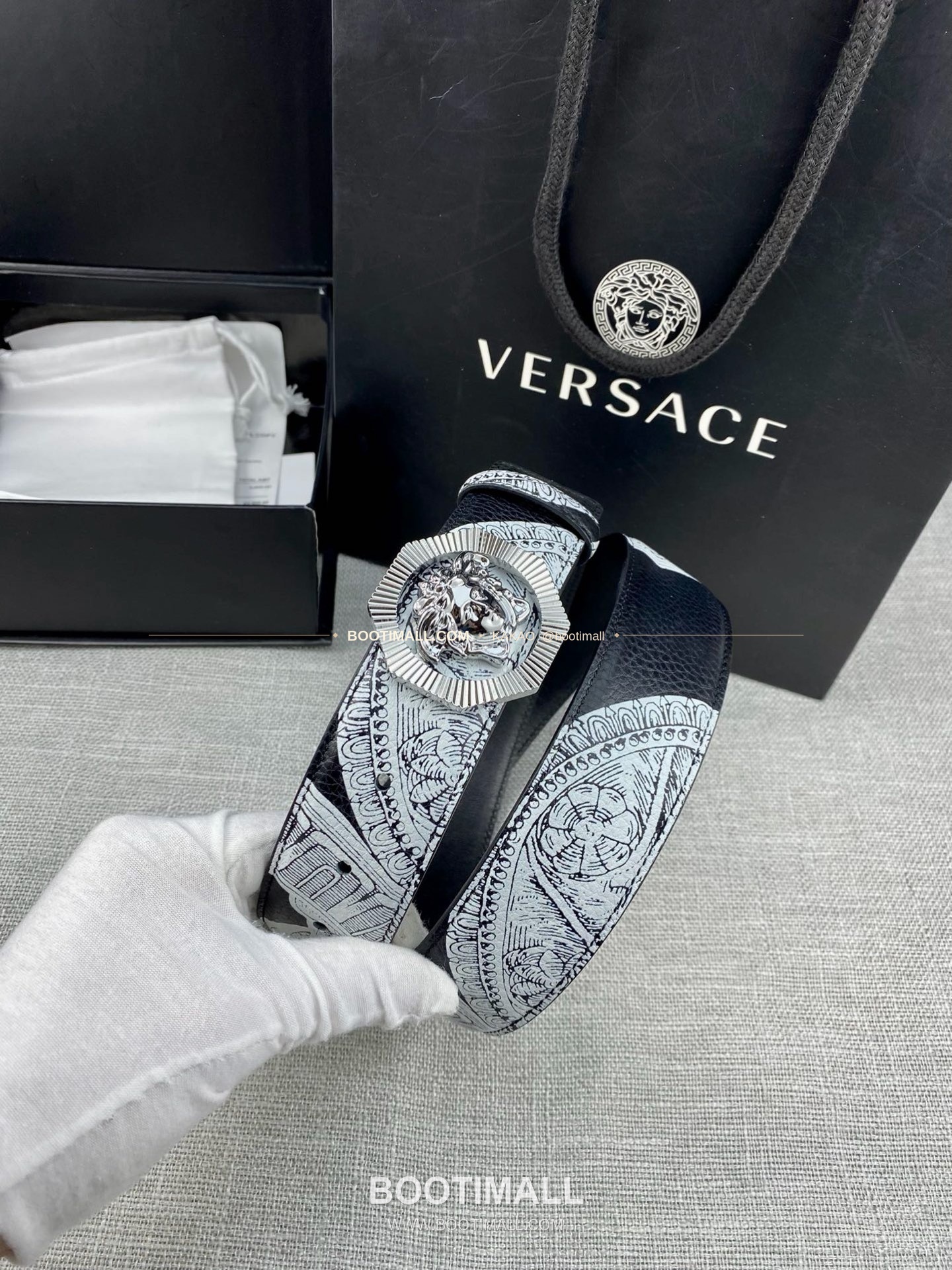 베르사체 카프스킨 팔라초 메두사 라포프클래식 벨트 Versace Calfskin Palazzo Medusa Le Pop Classique Belt 4cm 9
