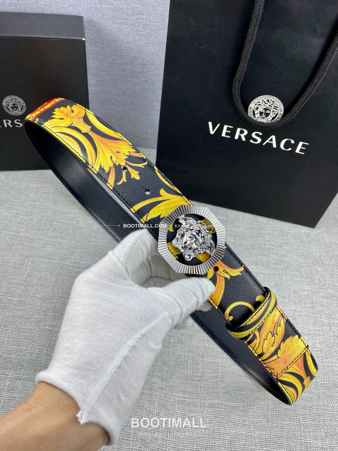베르사체 카프스킨 팔라초 메두사 라포프클래식 벨트 Versace Calfskin Palazzo Medusa Le Pop Classique Belt 4cm 1
