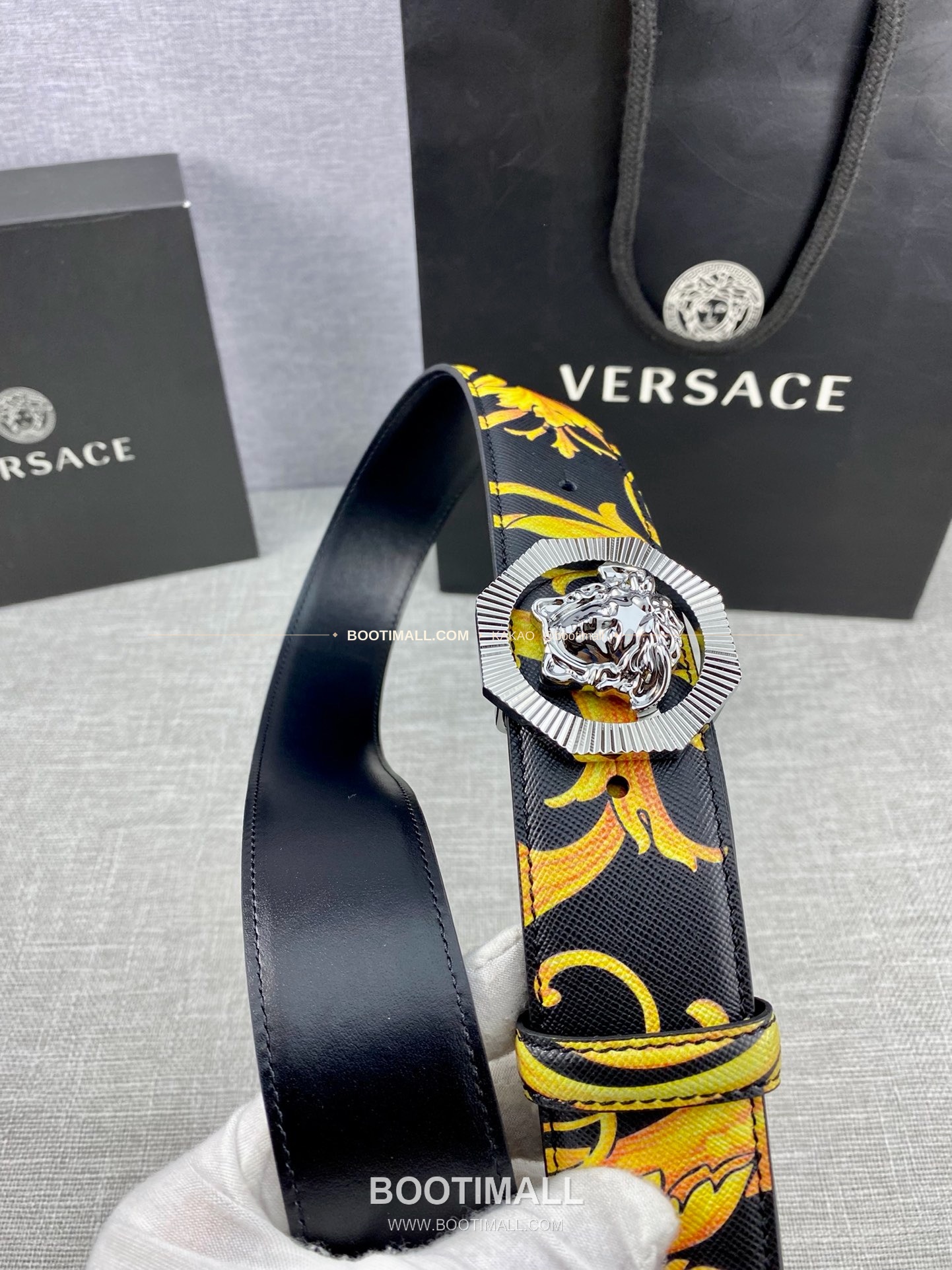 베르사체 카프스킨 팔라초 메두사 라포프클래식 벨트 Versace Calfskin Palazzo Medusa Le Pop Classique Belt 4cm 2