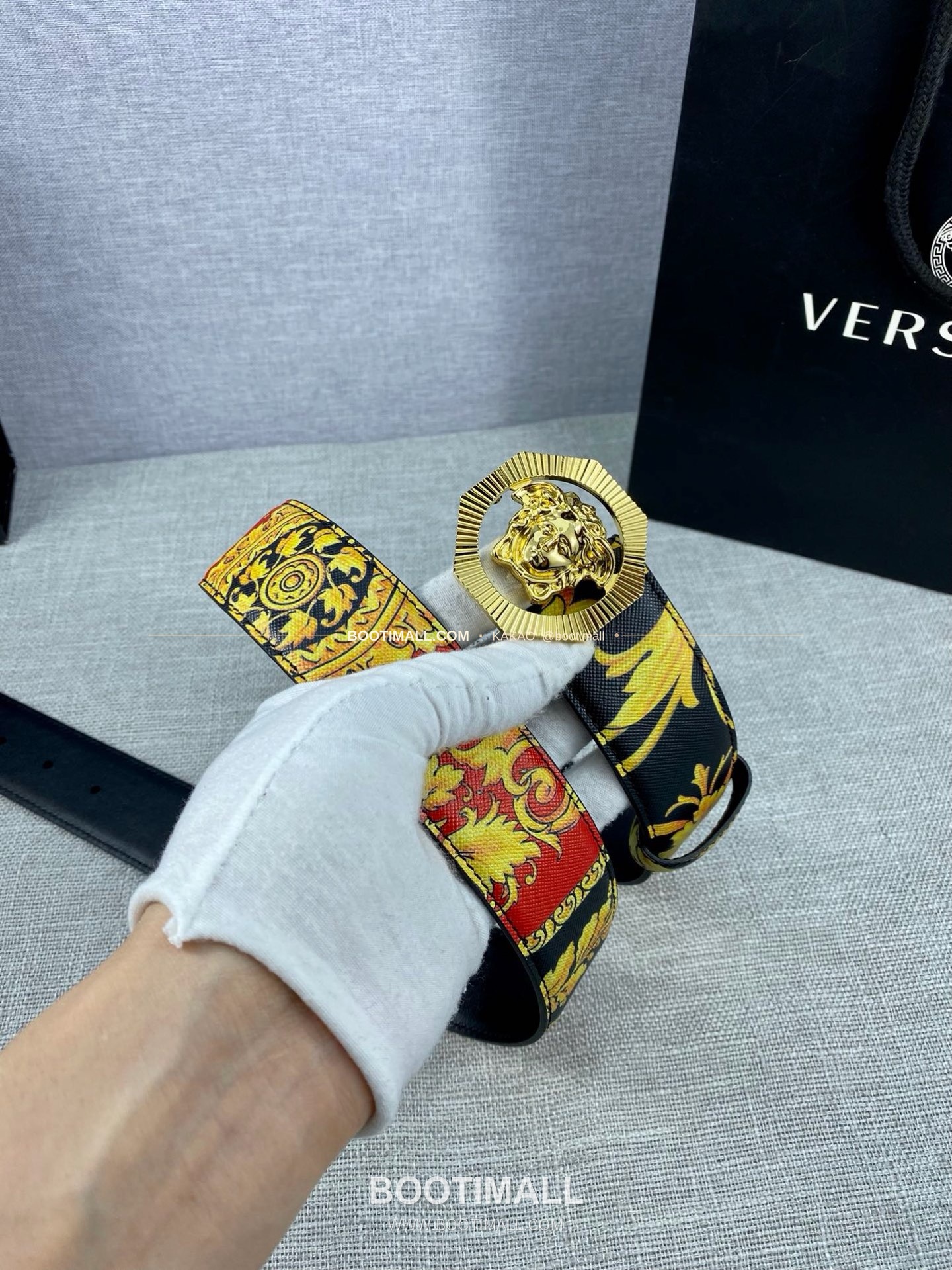 베르사체 카프스킨 팔라초 메두사 라포프클래식 벨트 Versace Calfskin Palazzo Medusa Le Pop Classique Belt 4cm 7