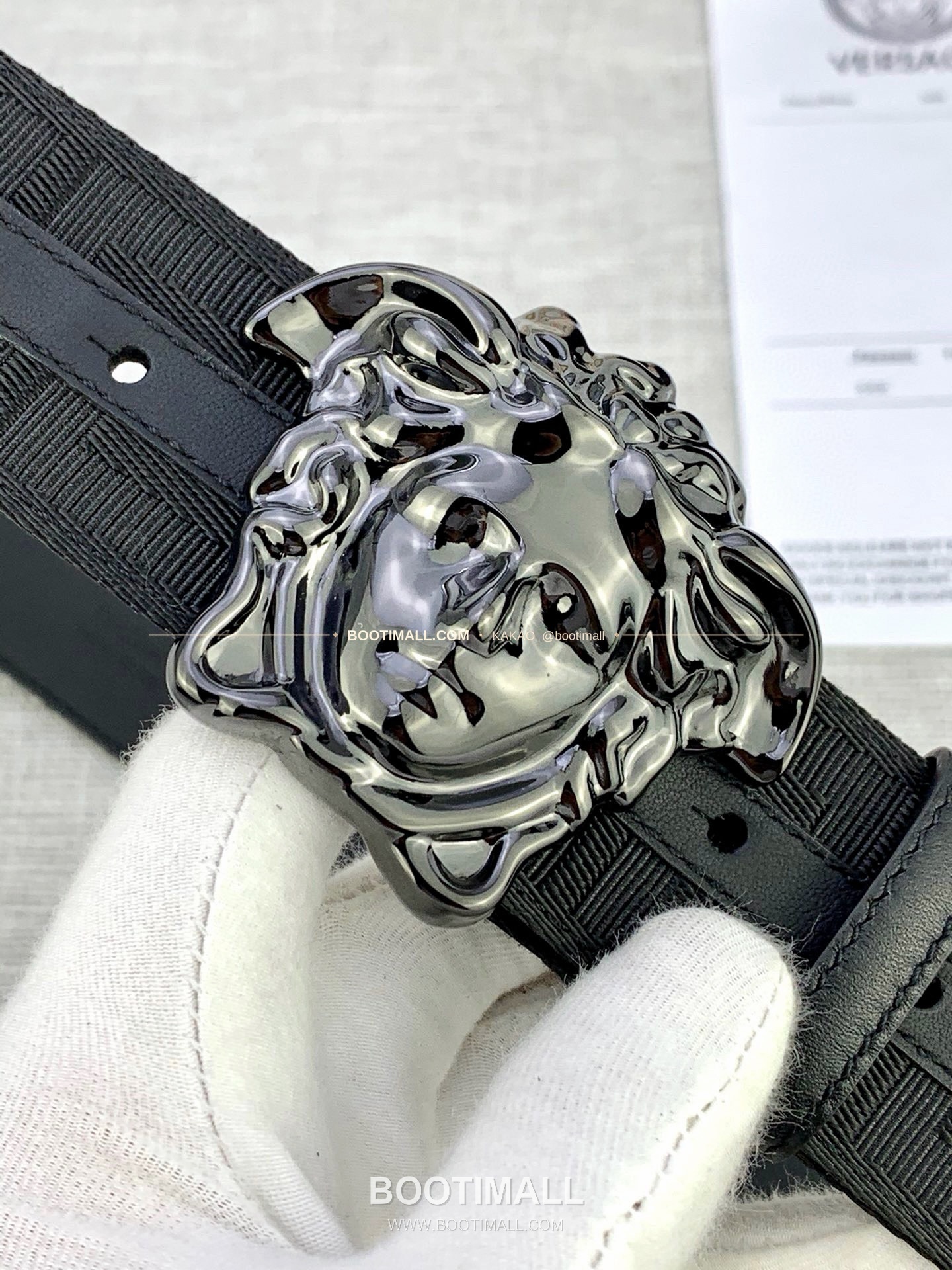 베르사체 메두사 캔버스 라그레카 카프스킨 벨트 Versace Medusa Canvas La Greca Calfskin Belt 4cm 7