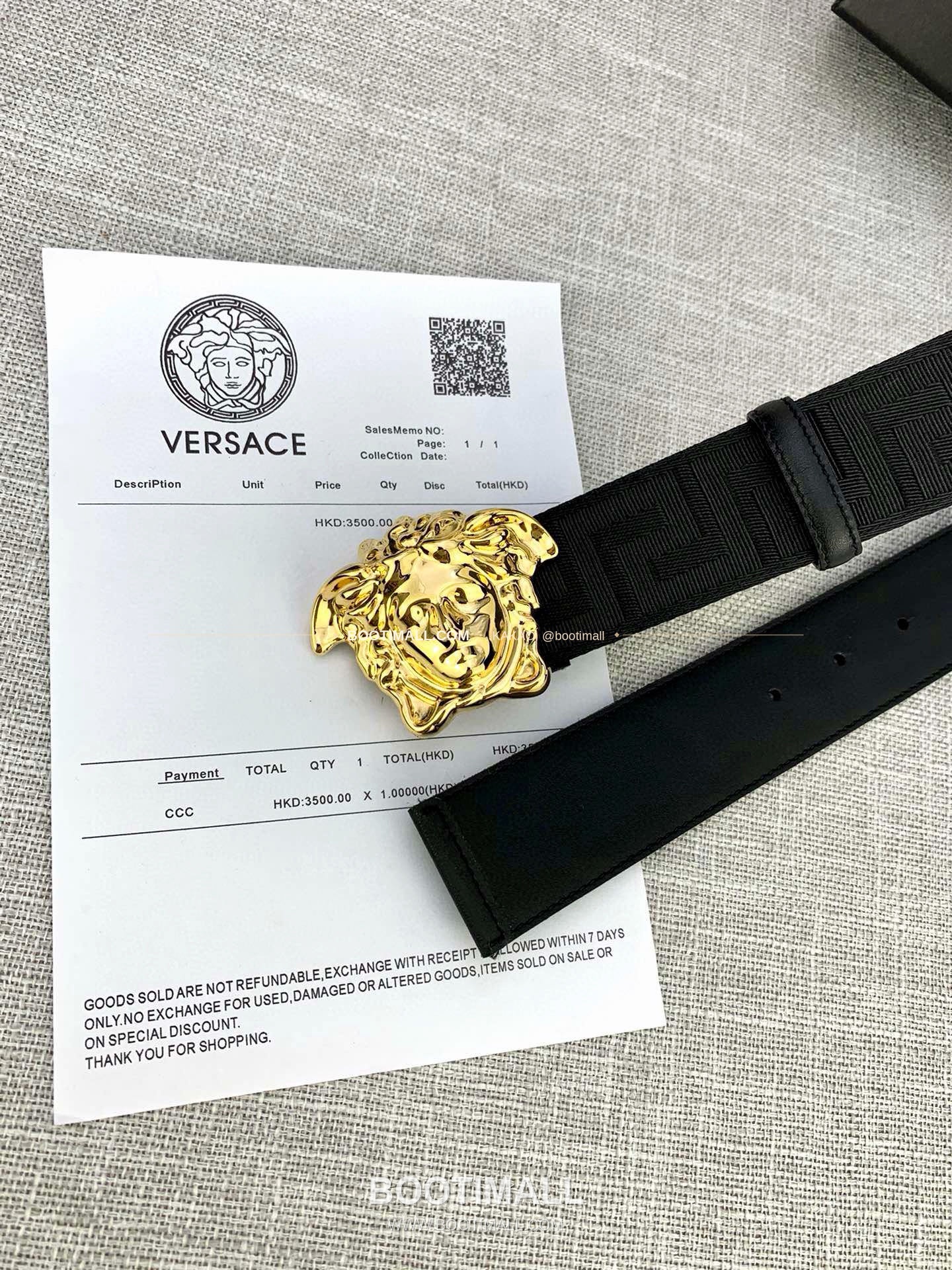 베르사체 메두사 캔버스 라그레카 카프스킨 벨트 Versace Medusa Canvas La Greca Calfskin Belt 4cm 2