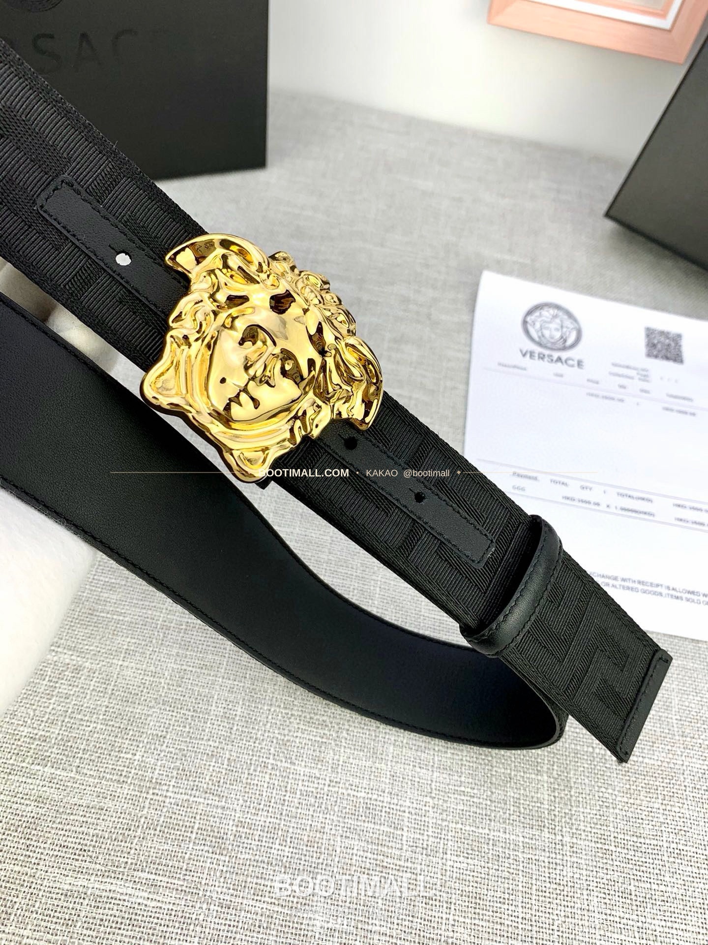 베르사체 메두사 캔버스 라그레카 카프스킨 벨트 Versace Medusa Canvas La Greca Calfskin Belt 4cm 9