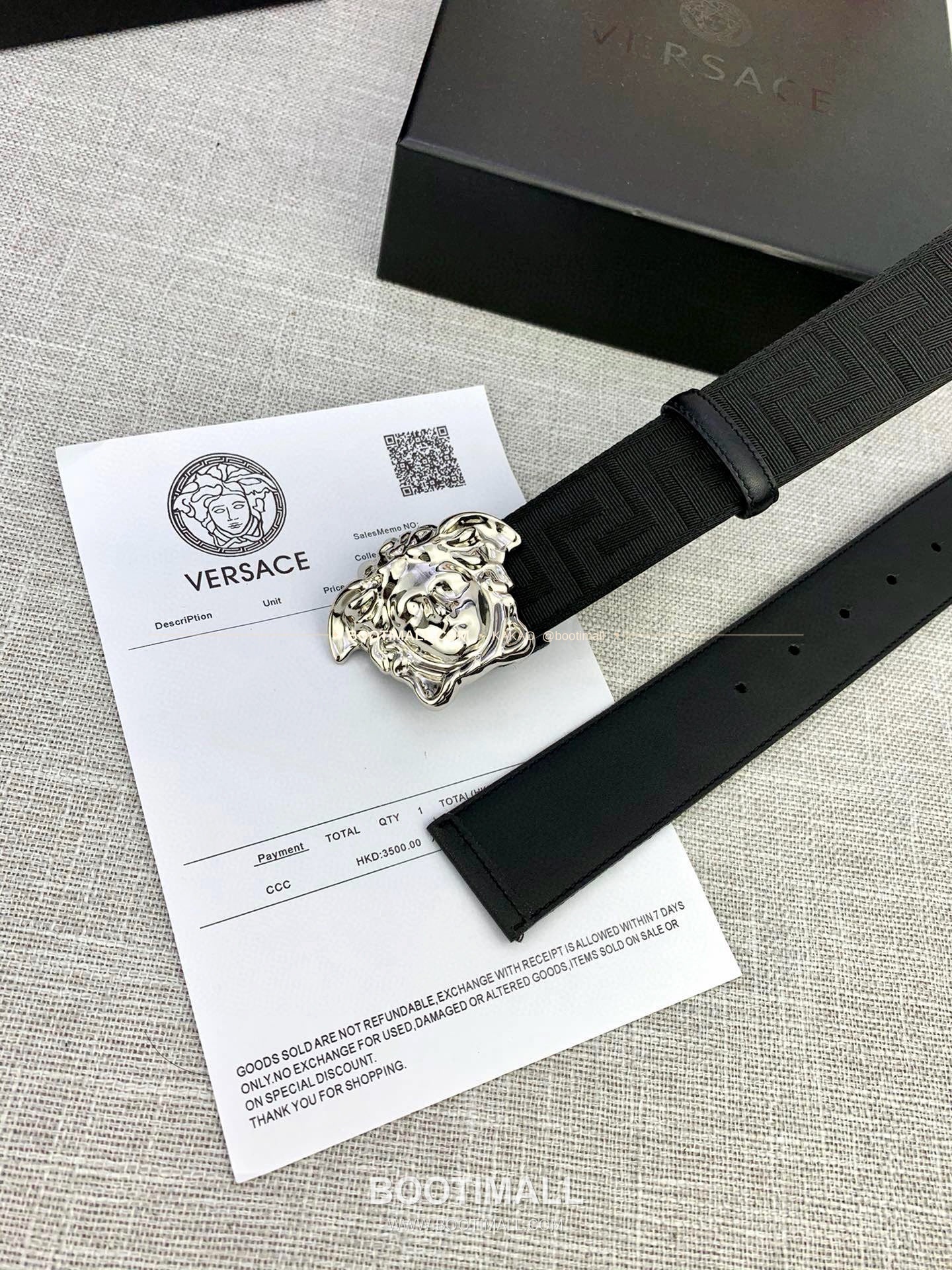 베르사체 메두사 캔버스 라그레카 카프스킨 벨트 Versace Medusa Canvas La Greca Calfskin Belt 4cm 9