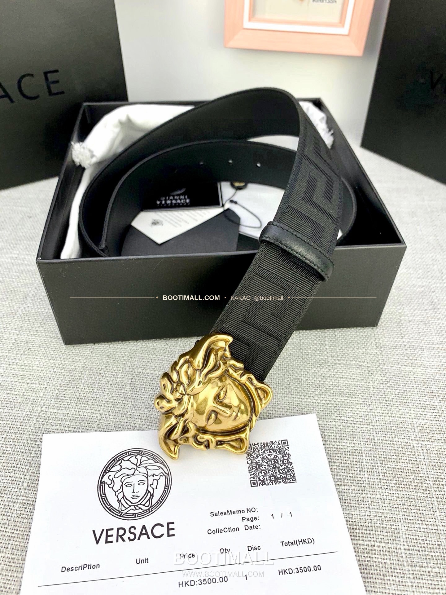 베르사체 메두사 캔버스 라그레카 카프스킨 벨트 Versace Medusa Canvas La Greca Calfskin Belt 4cm 7