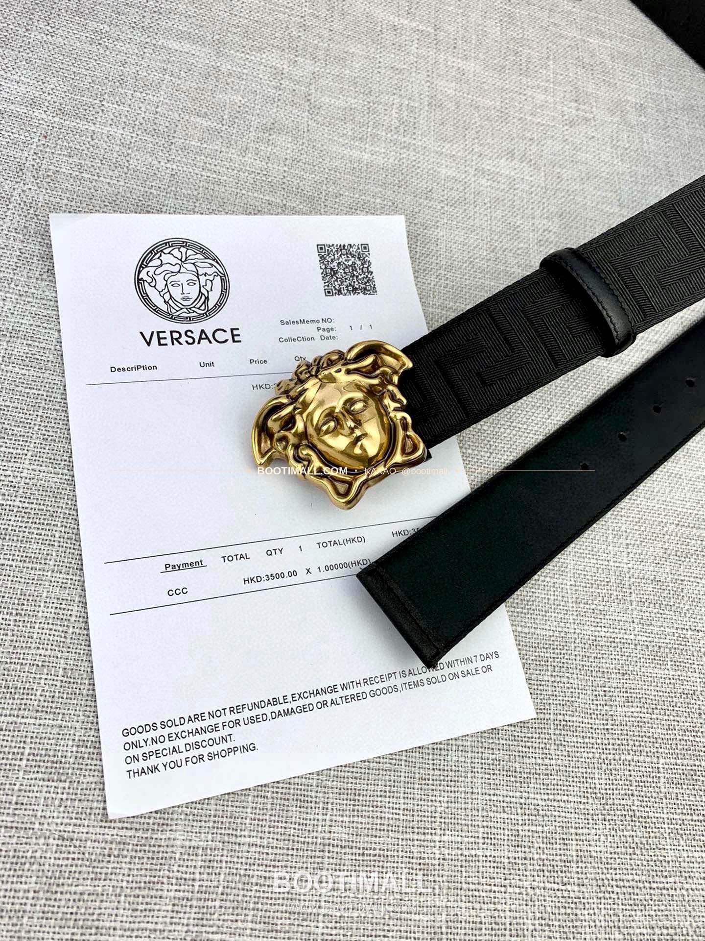 베르사체 메두사 캔버스 라그레카 카프스킨 벨트 Versace Medusa Canvas La Greca Calfskin Belt 4cm 9