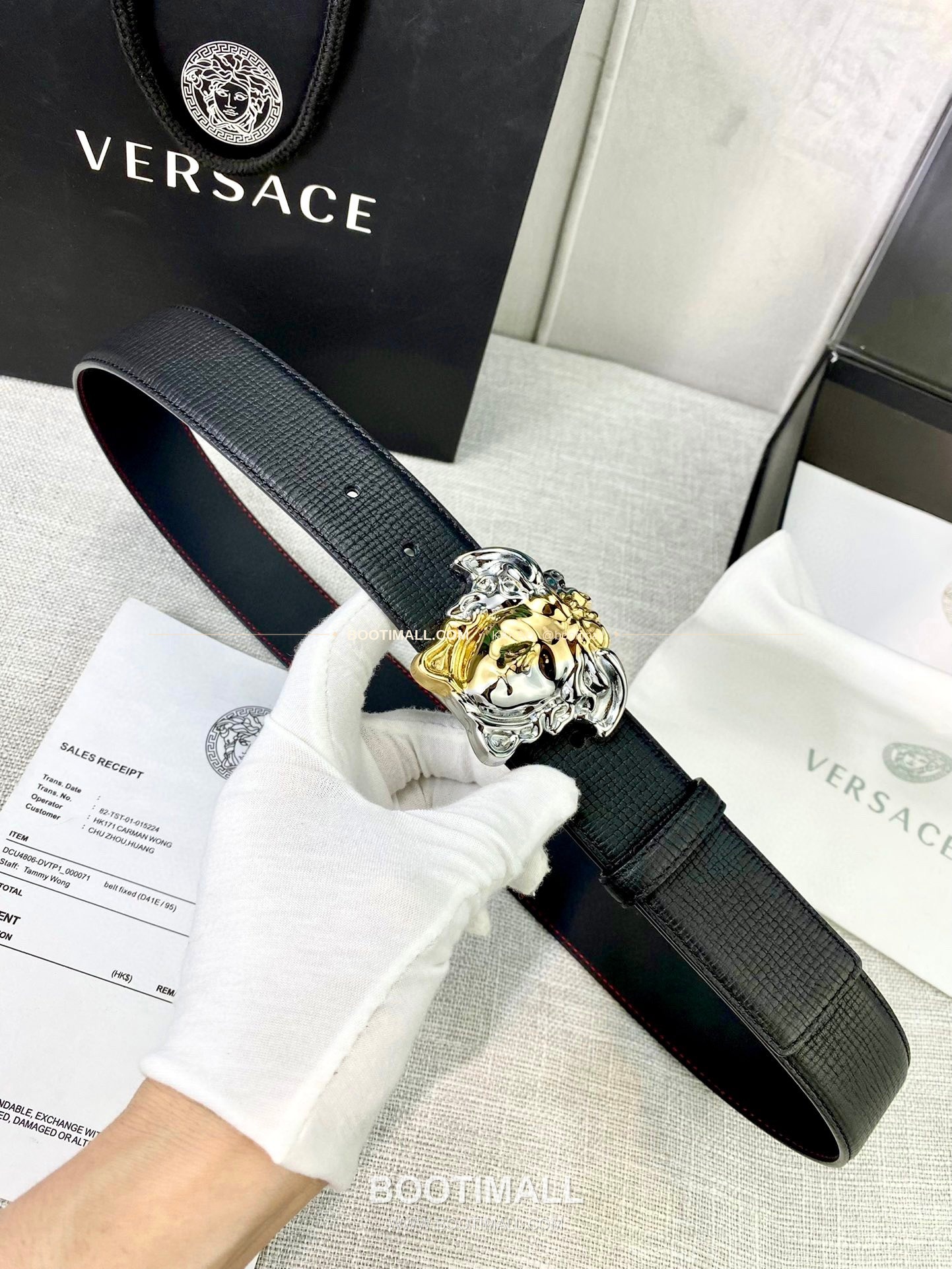 베르사체 리치드 카프스킨 메두사 플레이트 벨트 Versace Grained Calfskin Medusa Plate Belt 4cm 2