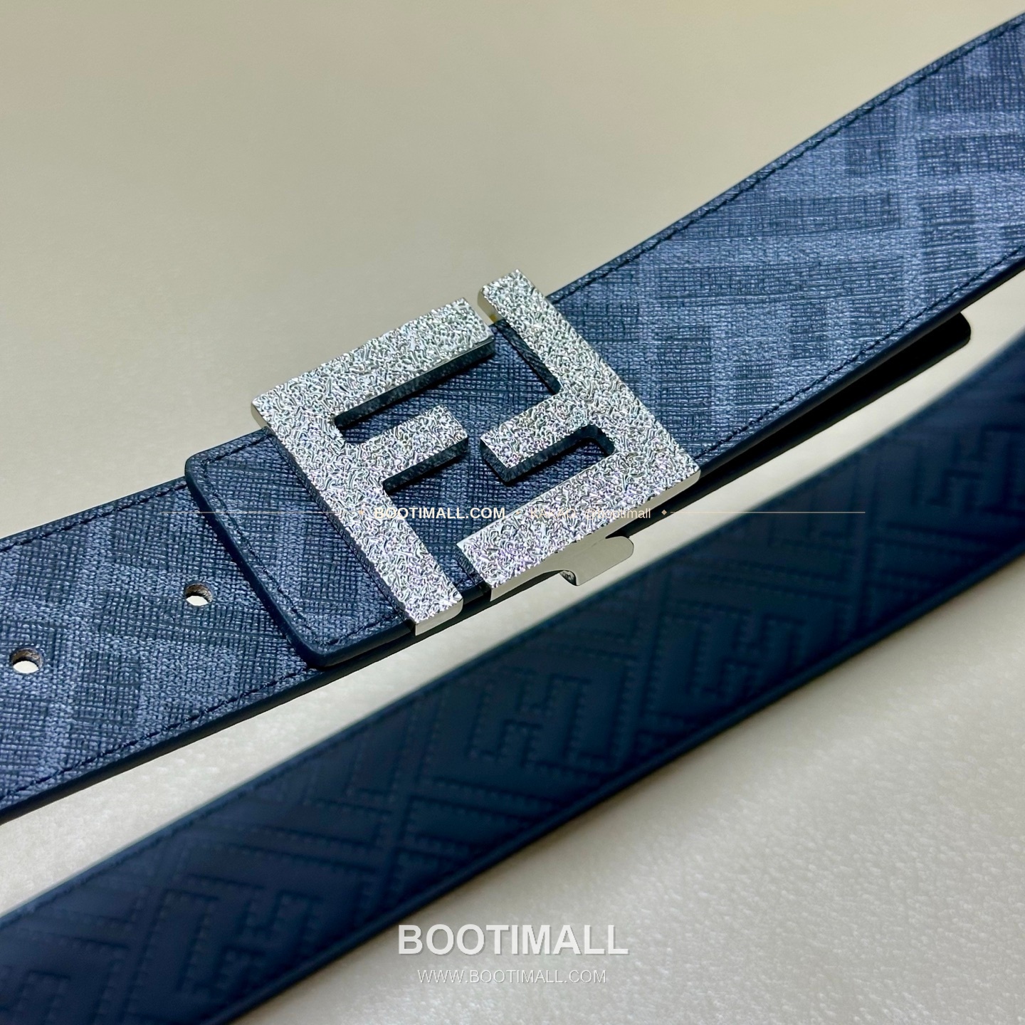 펜디 쿠오이오 로마노 가죽 FF 캔버스 리버서블 더블링 벨트 Fendi Cuoio Romano Leather FF Canvas Reversible Double Ring Belt 4cm 2