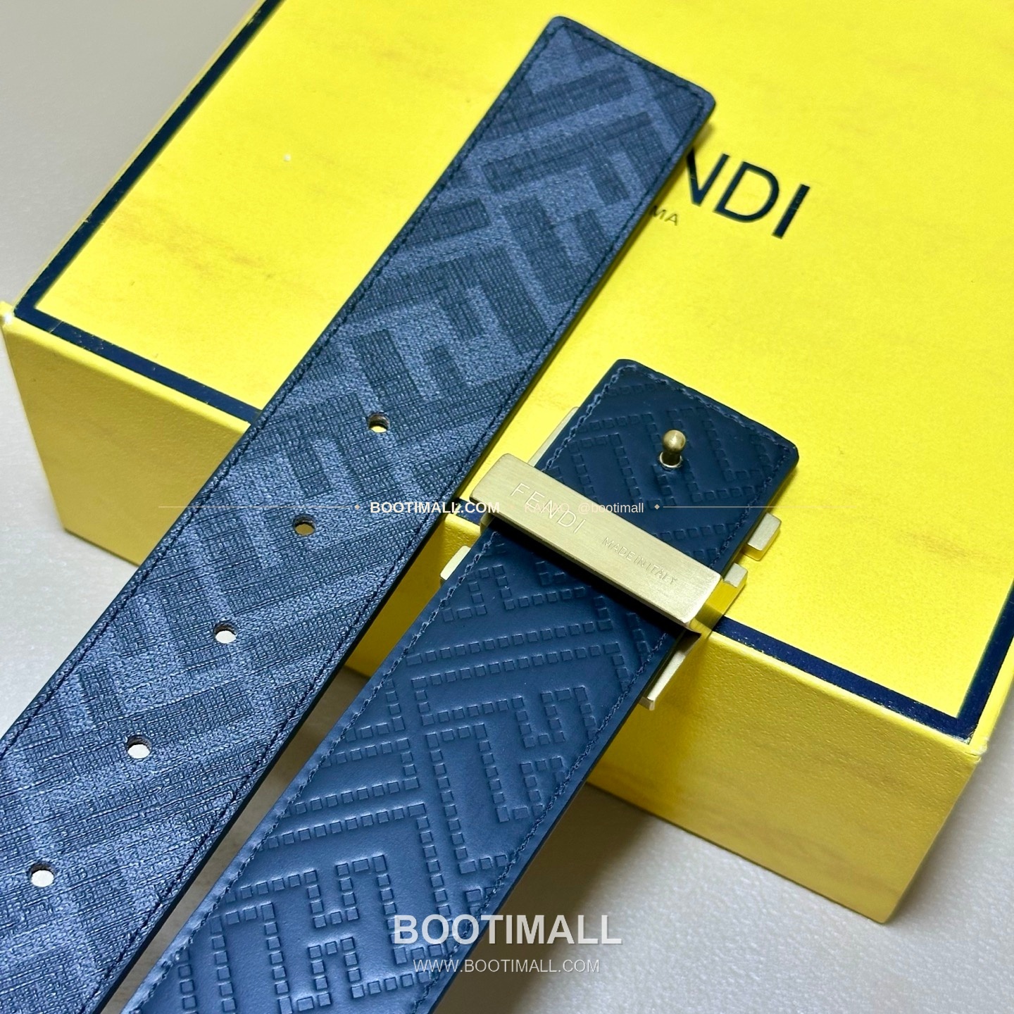 펜디 쿠오이오 로마노 가죽 FF 캔버스 리버서블 더블링 벨트 Fendi Cuoio Romano Leather FF Canvas Reversible Double Ring Belt 4cm 5