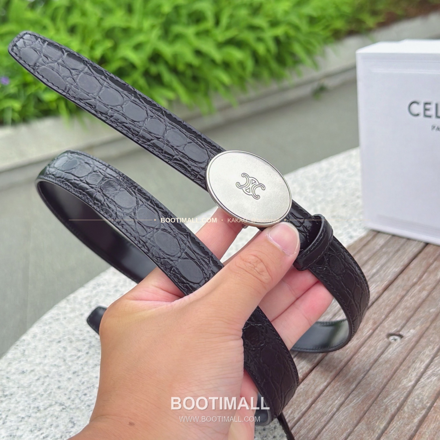 셀린느 카프스킨 로고 플로팅 버클 리버서블 벨트 Celine Calfskin Logo Floating Buckle Reversible Belt 2.5cm 4
