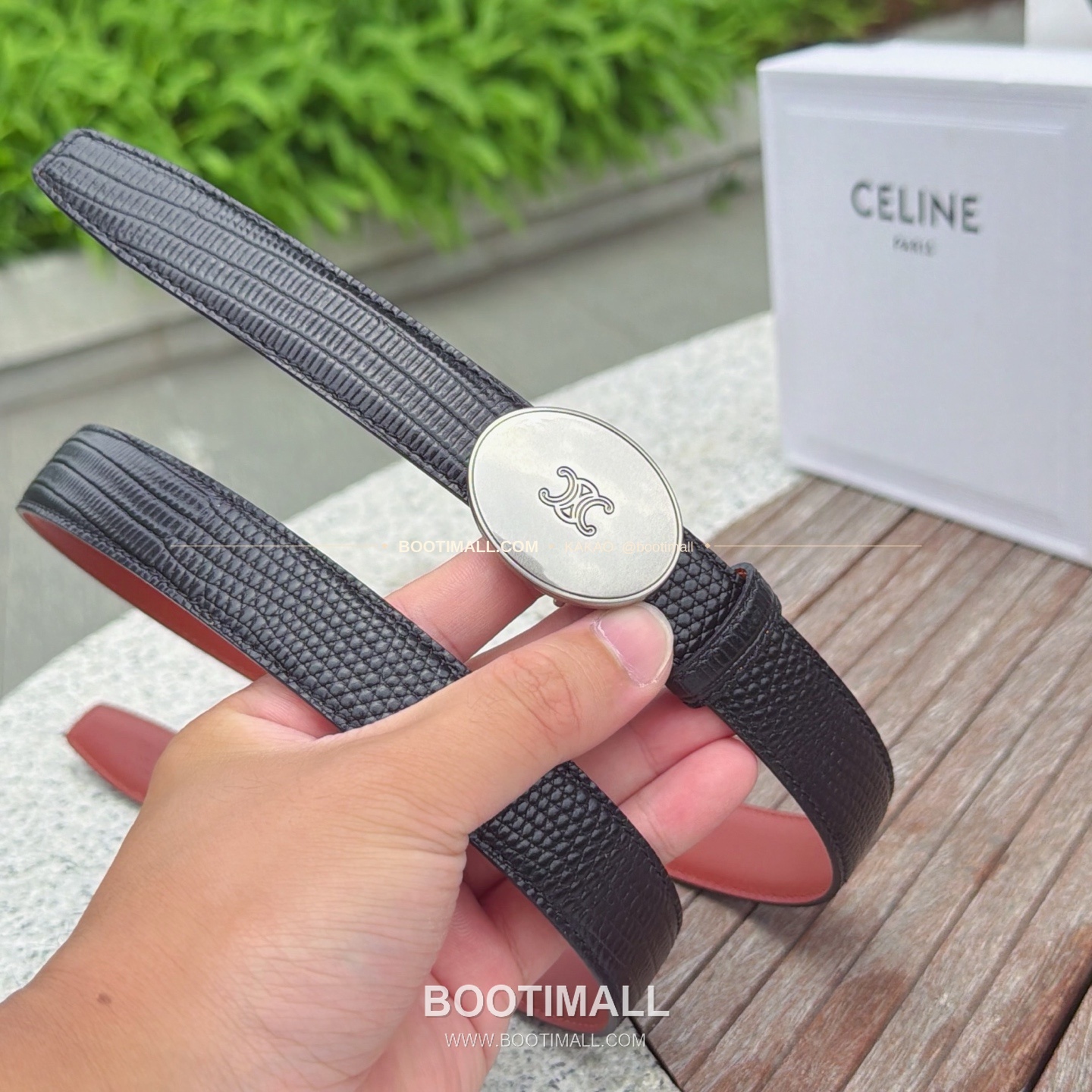 셀린느 카프스킨 로고 플로팅 버클 리버서블 벨트 Celine Calfskin Logo Floating Buckle Reversible Belt 2.5cm 4