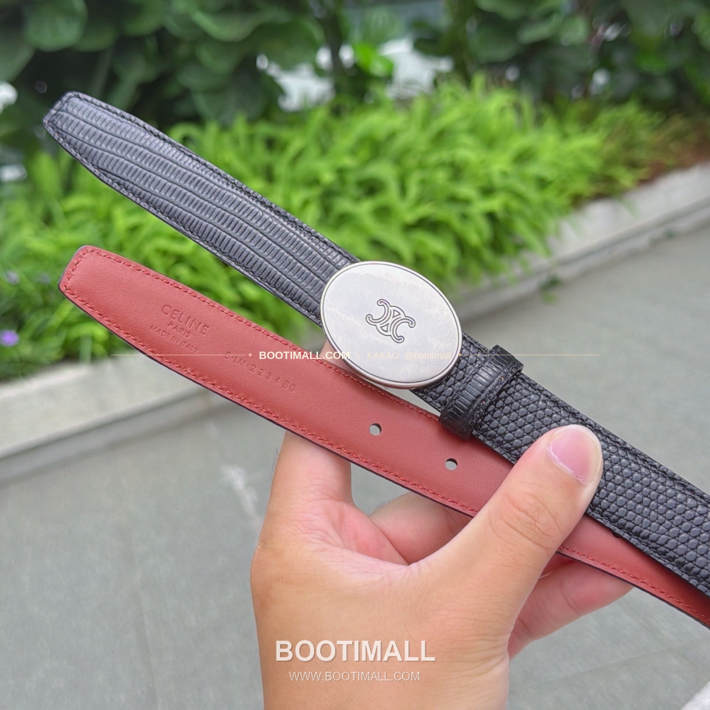셀린느 카프스킨 로고 플로팅 버클 리버서블 벨트 Celine Calfskin Logo Floating Buckle Reversible Belt 2.5cm 5