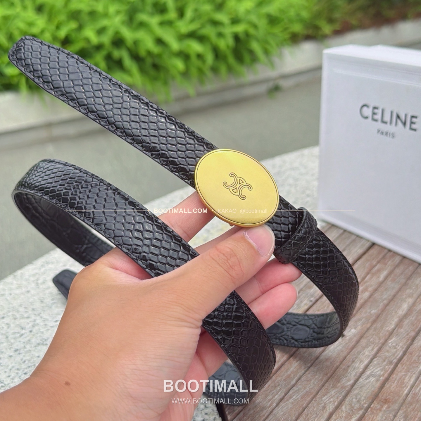 셀린느 카프스킨 로고 플로팅 버클 리버서블 벨트 Celine Calfskin Logo Floating Buckle Reversible Belt 2.5cm 4