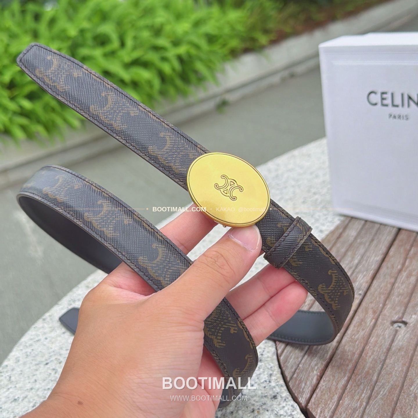 셀린느 카프스킨 로고 플로팅 버클 리버서블 벨트 Celine Calfskin Logo Floating Buckle Reversible Belt 2.5cm 4