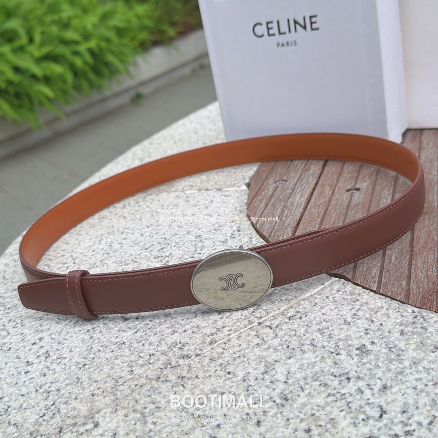 셀린느 카프스킨 로고 플로팅 버클 리버서블 벨트 Celine Calfskin Logo Floating Buckle Reversible Belt 2.5cm 1