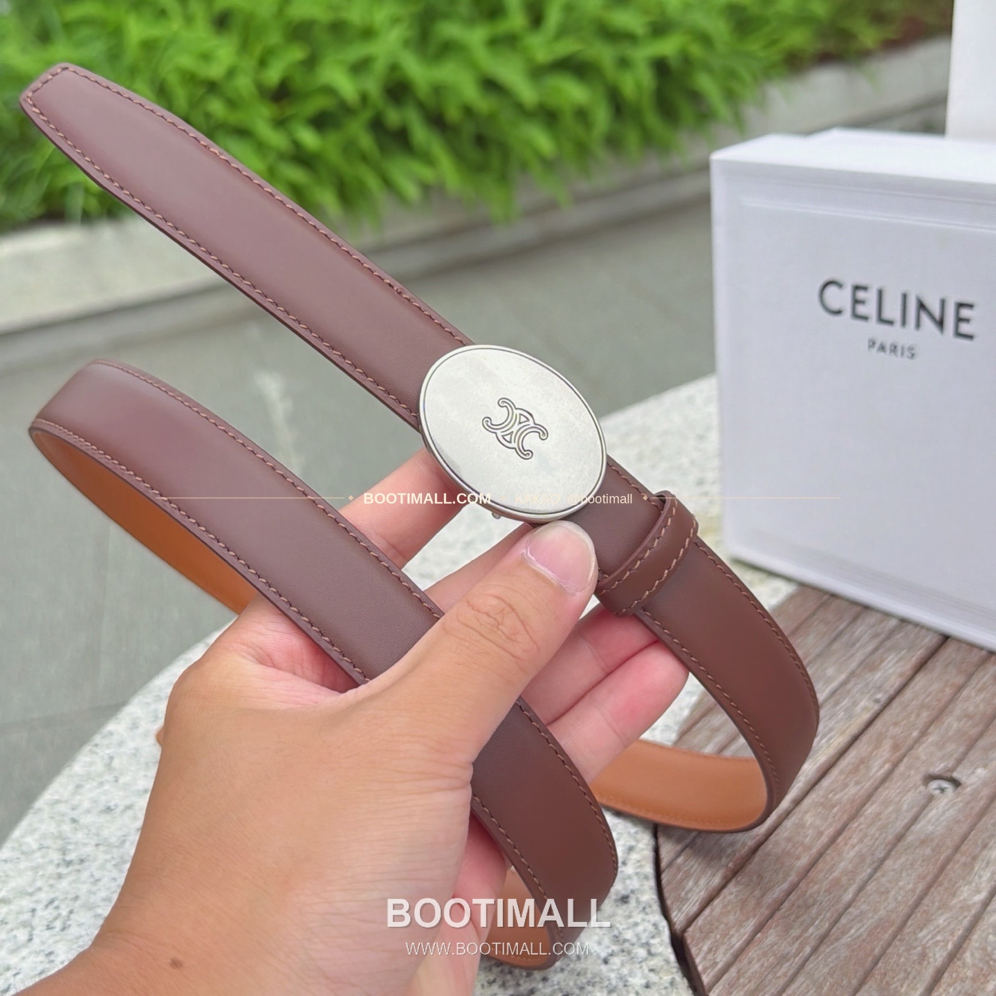 셀린느 카프스킨 로고 플로팅 버클 리버서블 벨트 Celine Calfskin Logo Floating Buckle Reversible Belt 2.5cm 4