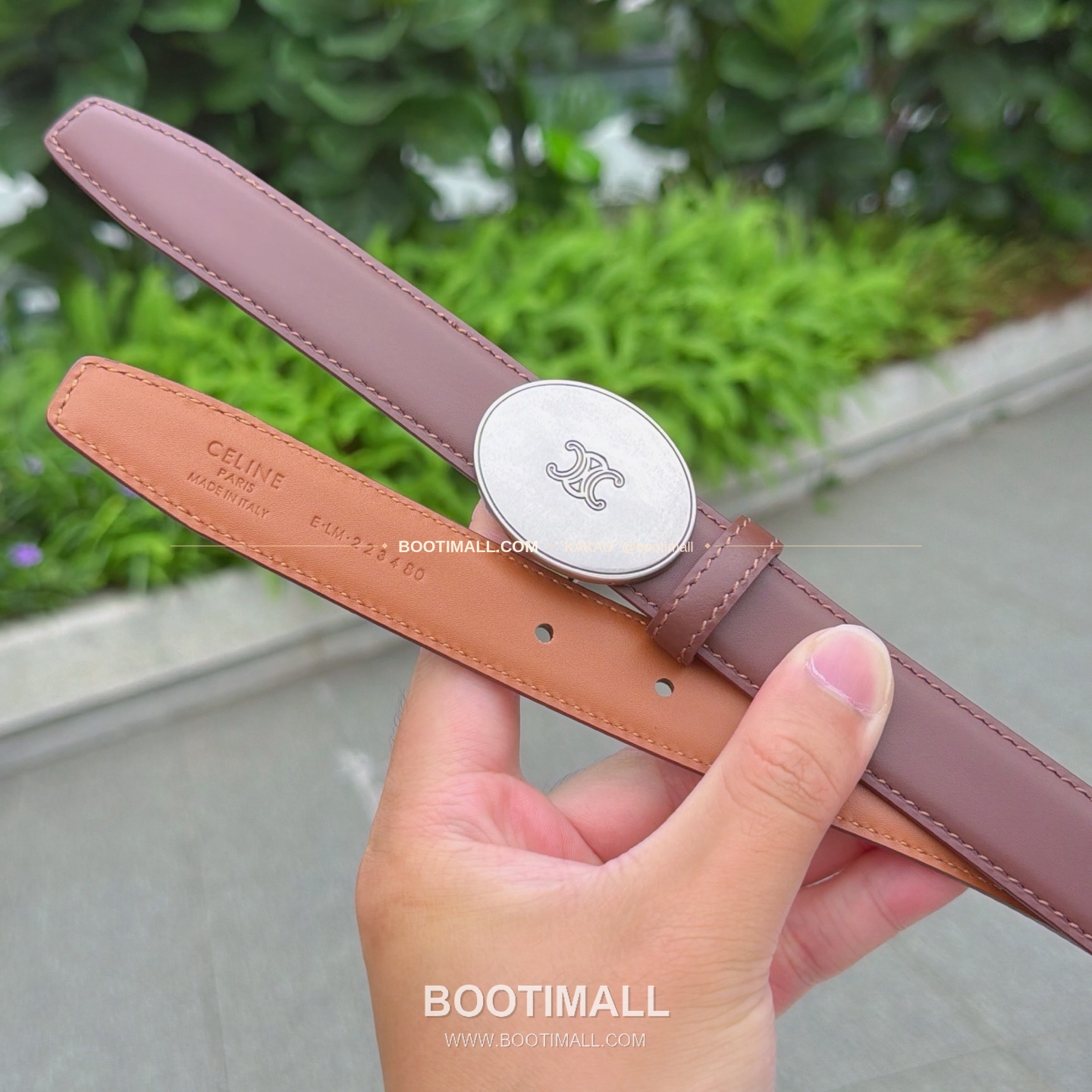 셀린느 카프스킨 로고 플로팅 버클 리버서블 벨트 Celine Calfskin Logo Floating Buckle Reversible Belt 2.5cm 5