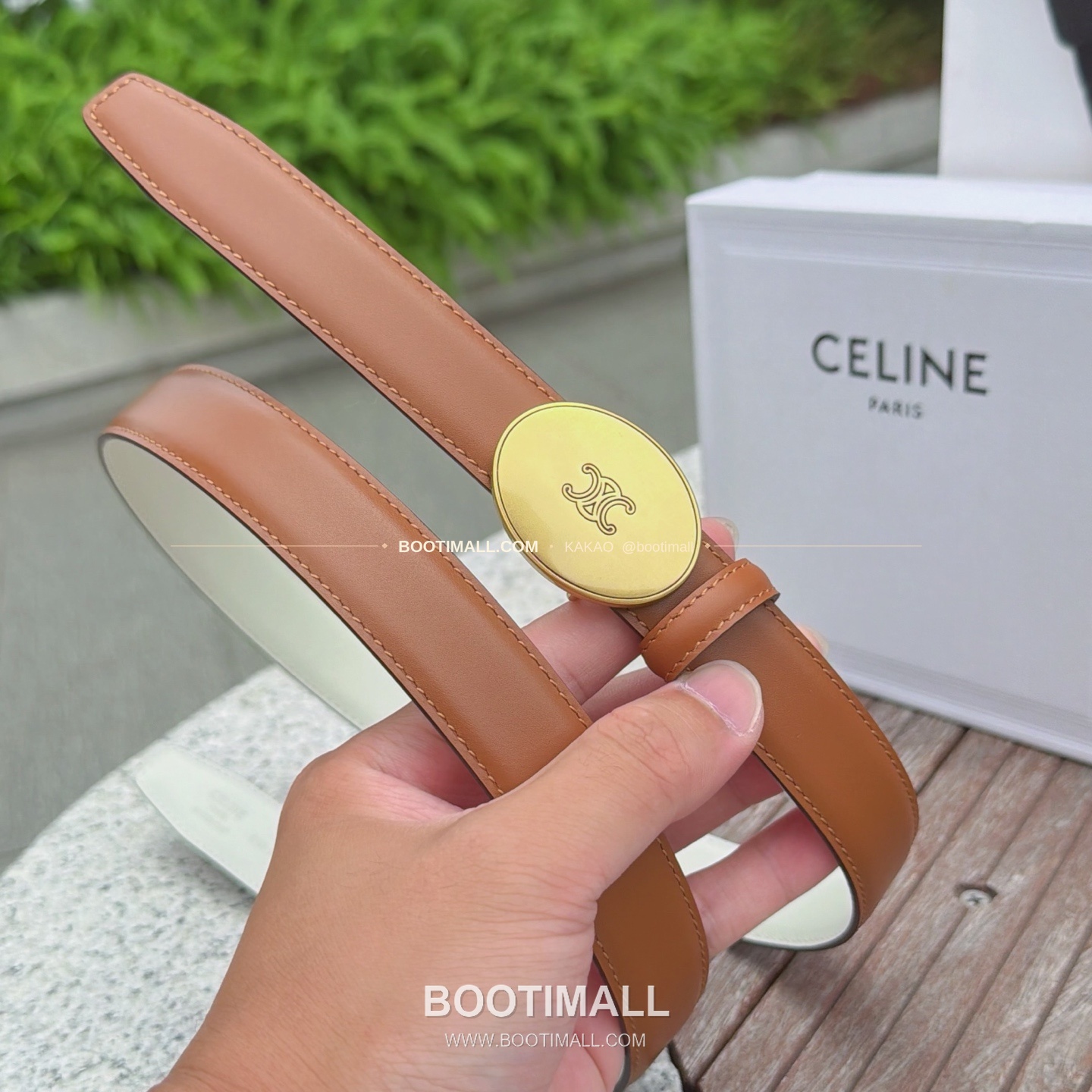셀린느 카프스킨 로고 플로팅 버클 리버서블 벨트 Celine Calfskin Logo Floating Buckle Reversible Belt 2.5cm 4