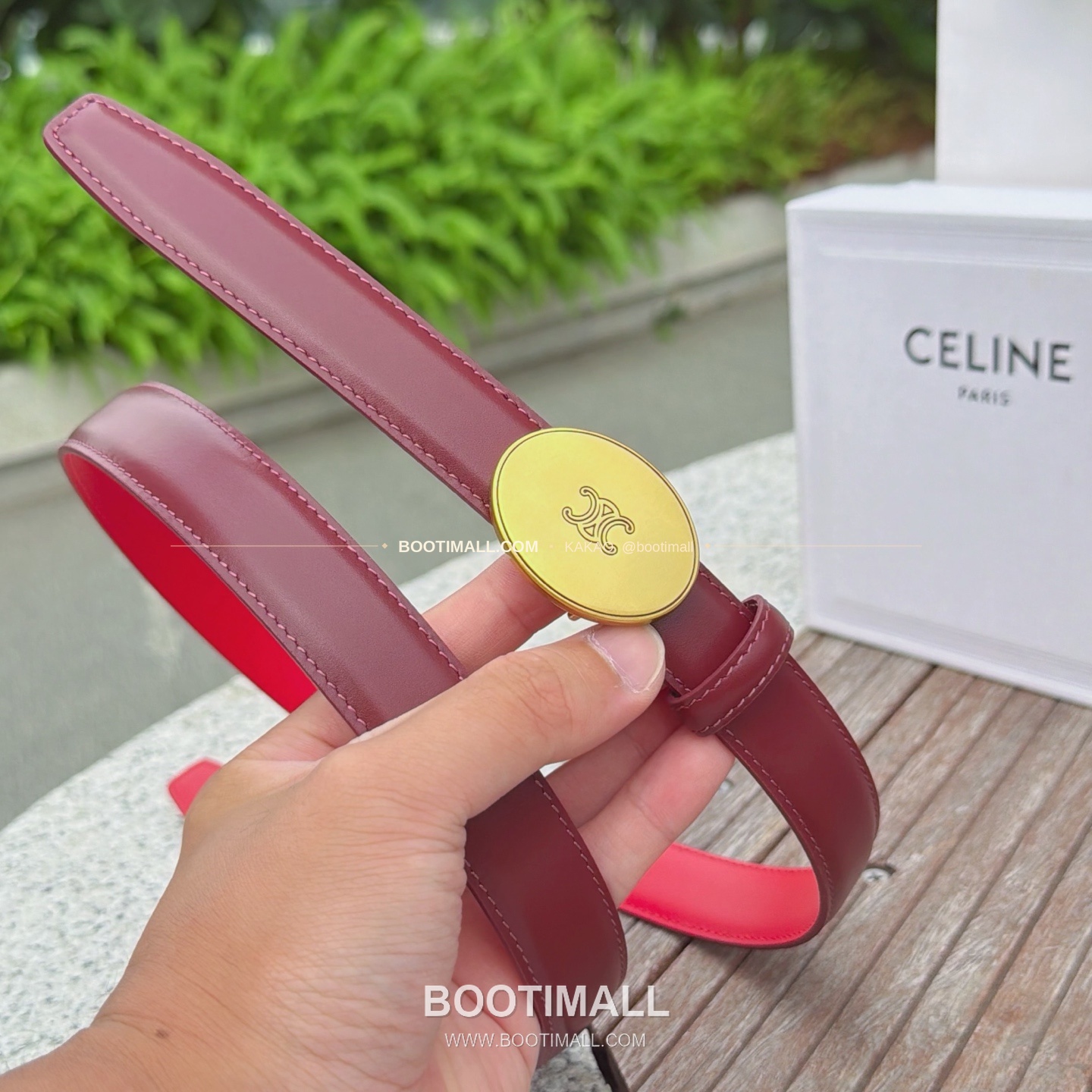 셀린느 카프스킨 로고 플로팅 버클 리버서블 벨트 Celine Calfskin Logo Floating Buckle Reversible Belt 2.5cm 4