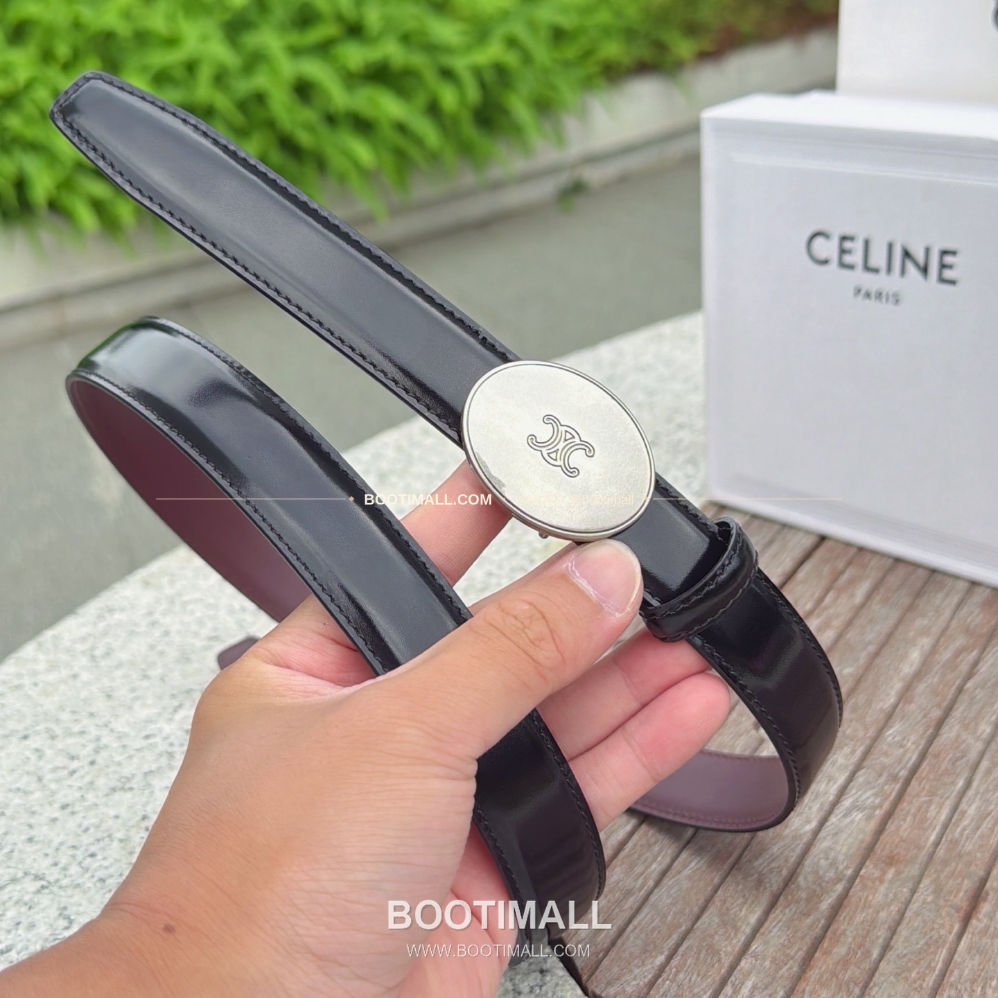 셀린느 카프스킨 로고 플로팅 버클 리버서블 벨트 Celine Calfskin Logo Floating Buckle Reversible Belt 2.5cm 4
