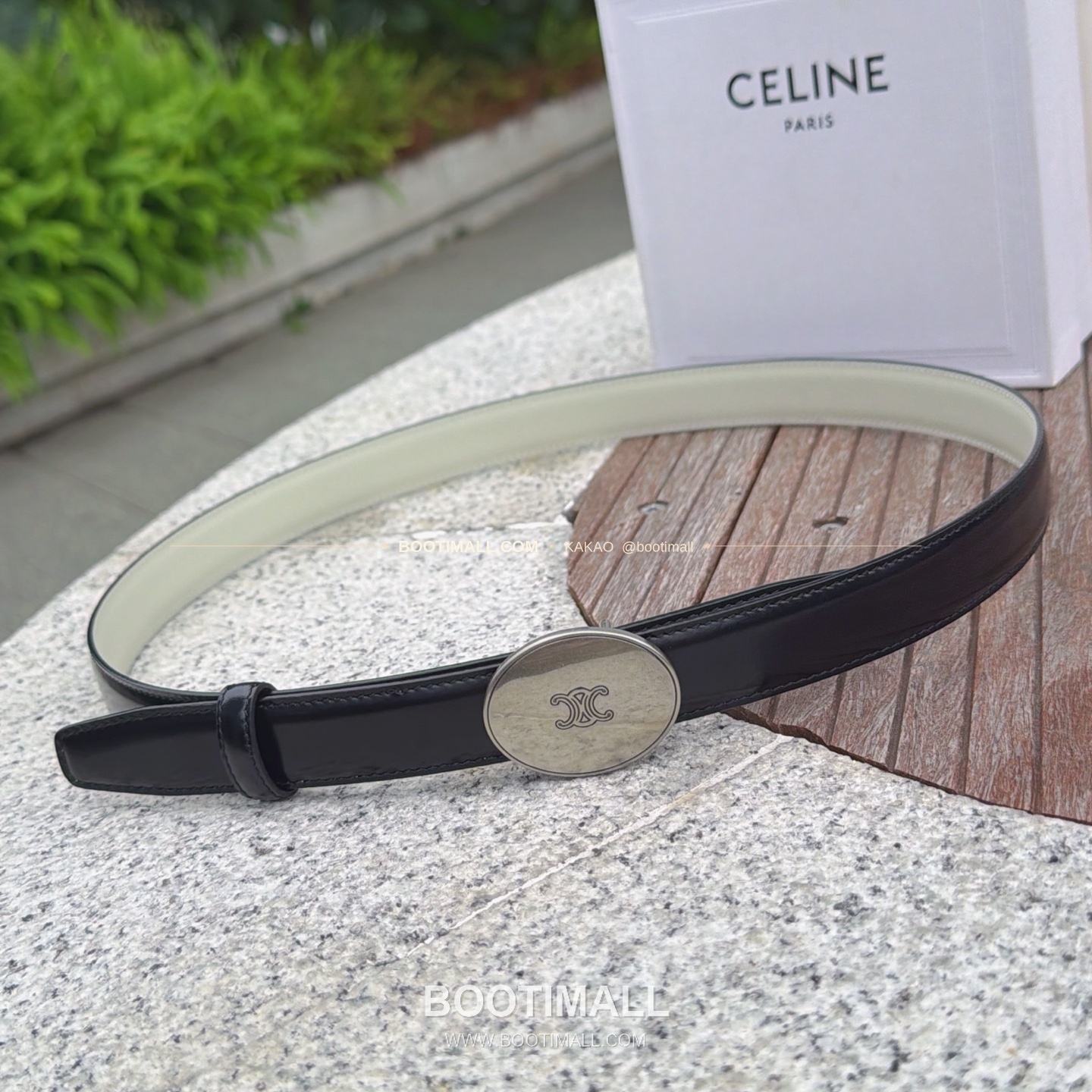 셀린느 카프스킨 로고 플로팅 버클 리버서블 벨트 Celine Calfskin Logo Floating Buckle Reversible Belt 2.5cm 1