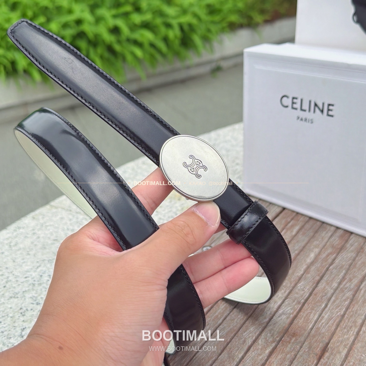 셀린느 카프스킨 로고 플로팅 버클 리버서블 벨트 Celine Calfskin Logo Floating Buckle Reversible Belt 2.5cm 4
