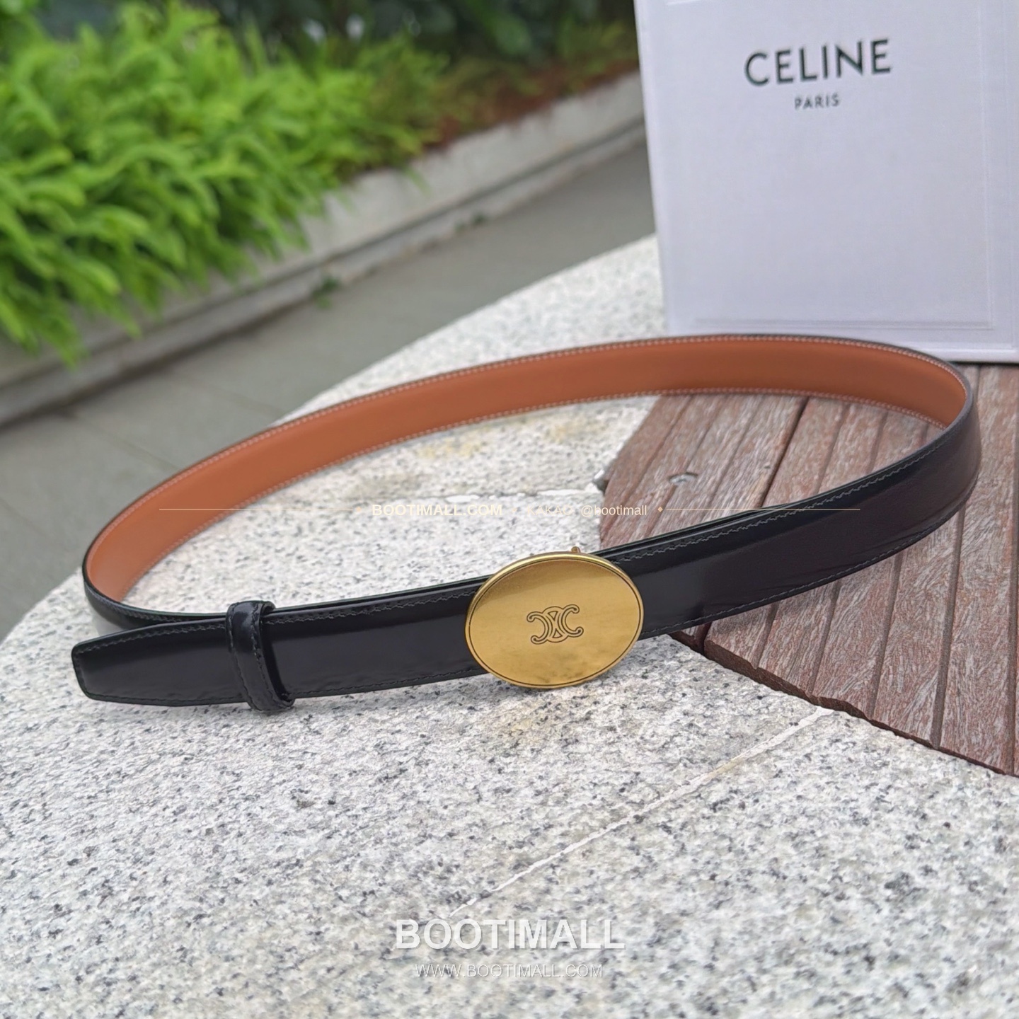 셀린느 카프스킨 로고 플로팅 버클 리버서블 벨트 Celine Calfskin Logo Floating Buckle Reversible Belt 2.5cm 1