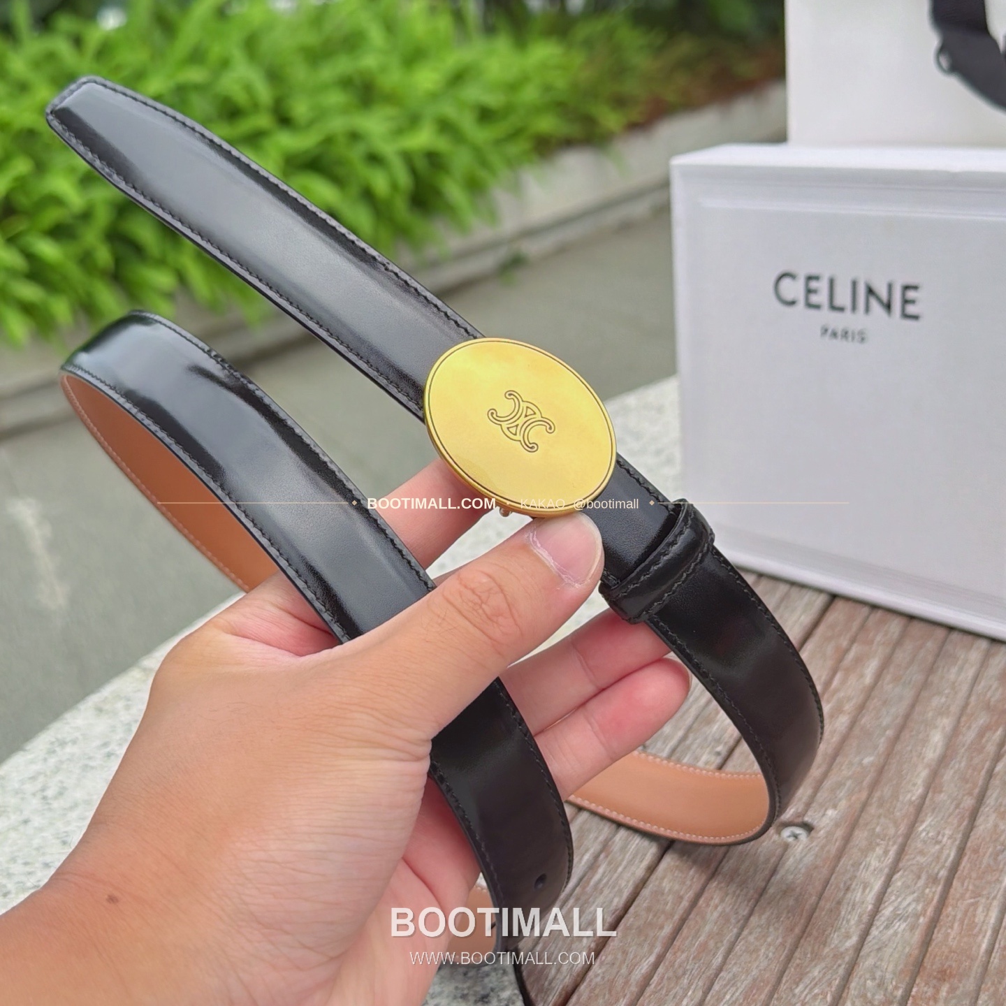 셀린느 카프스킨 로고 플로팅 버클 리버서블 벨트 Celine Calfskin Logo Floating Buckle Reversible Belt 2.5cm 4