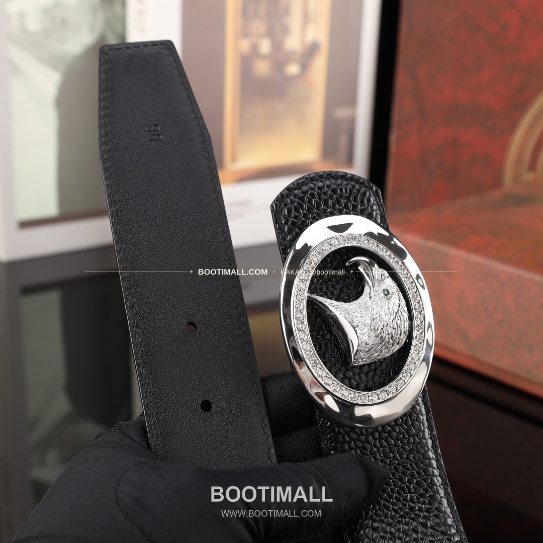 스테판 카프스킨 플레이트 버클 리버서블 벨트 Stephan Calfskin Plate Buckle Reversible Belt 3.8cm 5