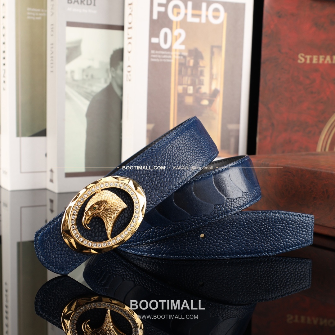 스테판 카프스킨 플레이트 버클 리버서블 벨트 Stephan Calfskin Plate Buckle Reversible Belt 3.8cm 6
