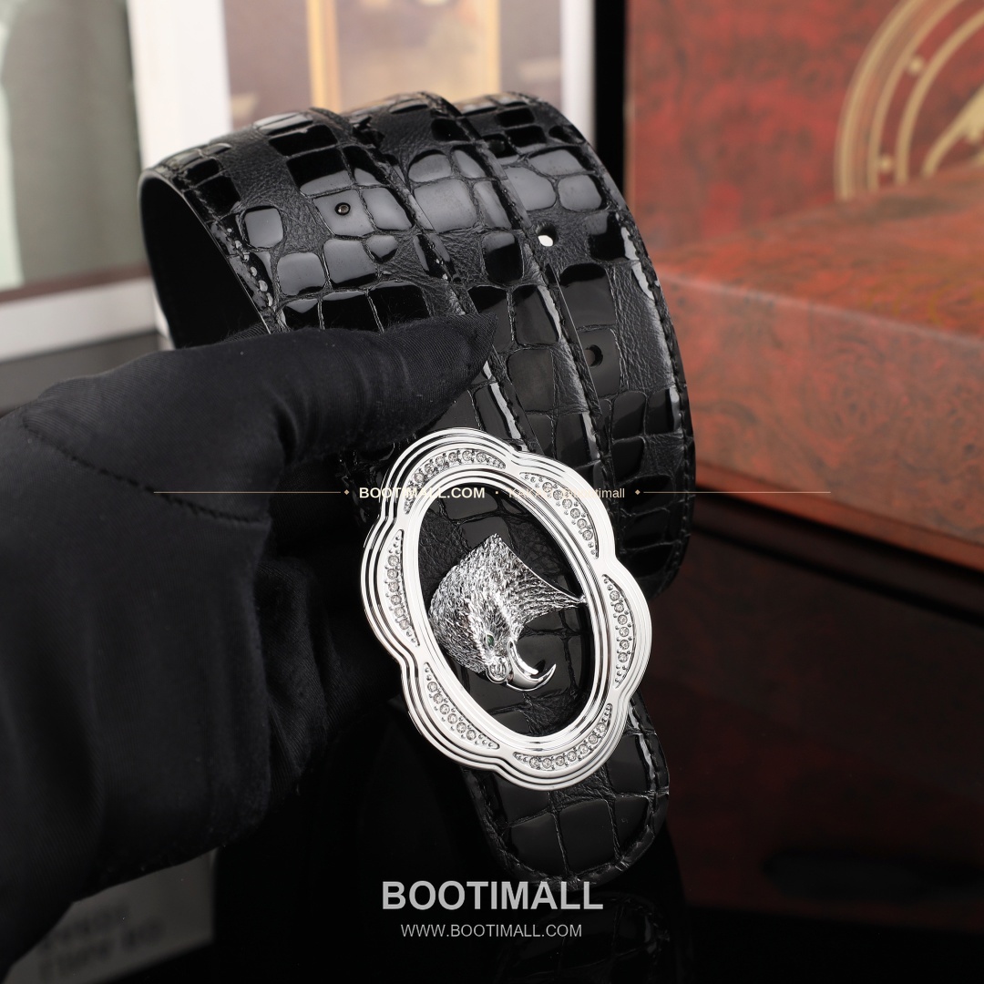 스테판 카프스킨 플레이트 버클 리버서블 벨트 Stephan Calfskin Plate Buckle Reversible Belt 3.8cm 4