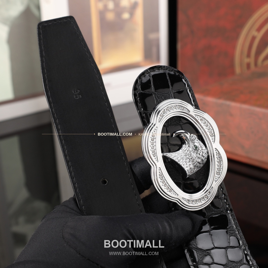 스테판 카프스킨 플레이트 버클 리버서블 벨트 Stephan Calfskin Plate Buckle Reversible Belt 3.8cm 5