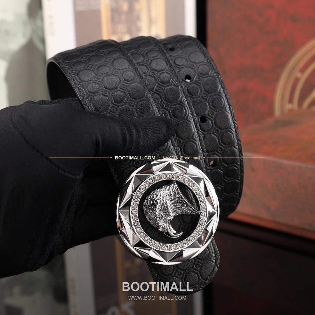 스테판 카프스킨 플레이트 버클 리버서블 벨트 Stephan Calfskin Plate Buckle Reversible Belt 3.8cm 3