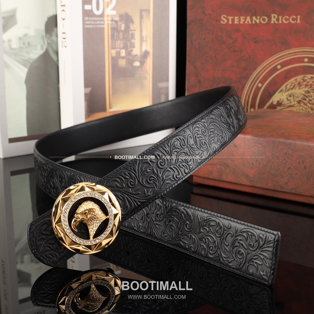 스테판 카프스킨 플레이트 버클 리버서블 벨트 Stephan Calfskin Plate Buckle Reversible Belt 3.8cm 9