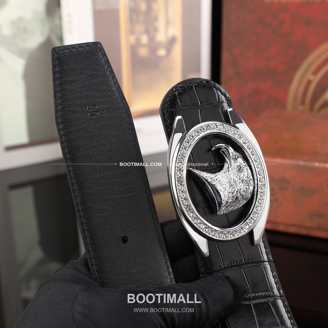 스테판 카프스킨 플레이트 버클 리버서블 벨트 Stephan Calfskin Plate Buckle Reversible Belt 3.8cm 5