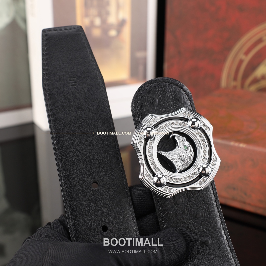 스테판 카프스킨 플레이트 버클 리버서블 벨트 Stephan Calfskin Plate Buckle Reversible Belt 3.8cm 5