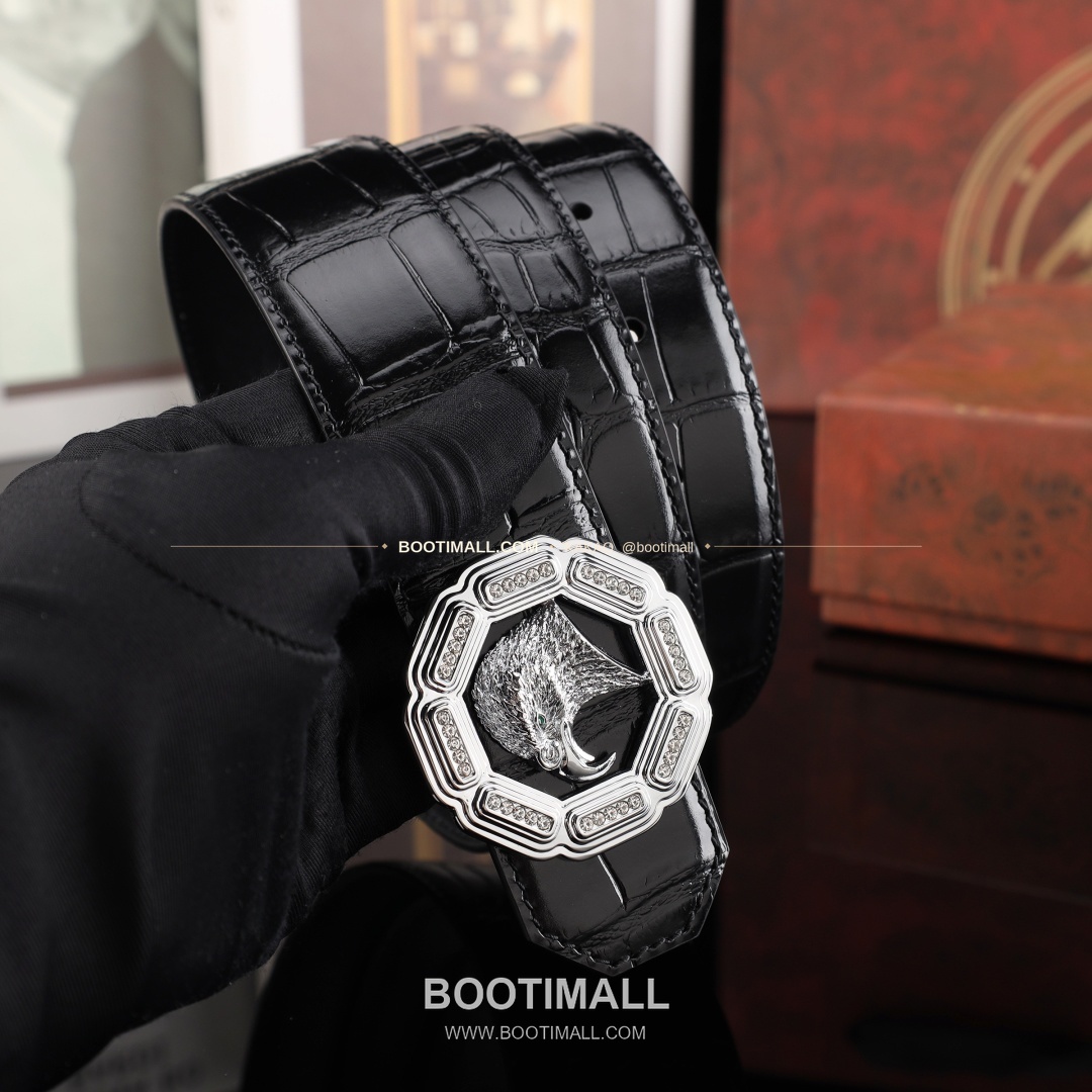 스테판 카프스킨 플레이트 버클 리버서블 벨트 Stephan Calfskin Plate Buckle Reversible Belt 3.8cm 3