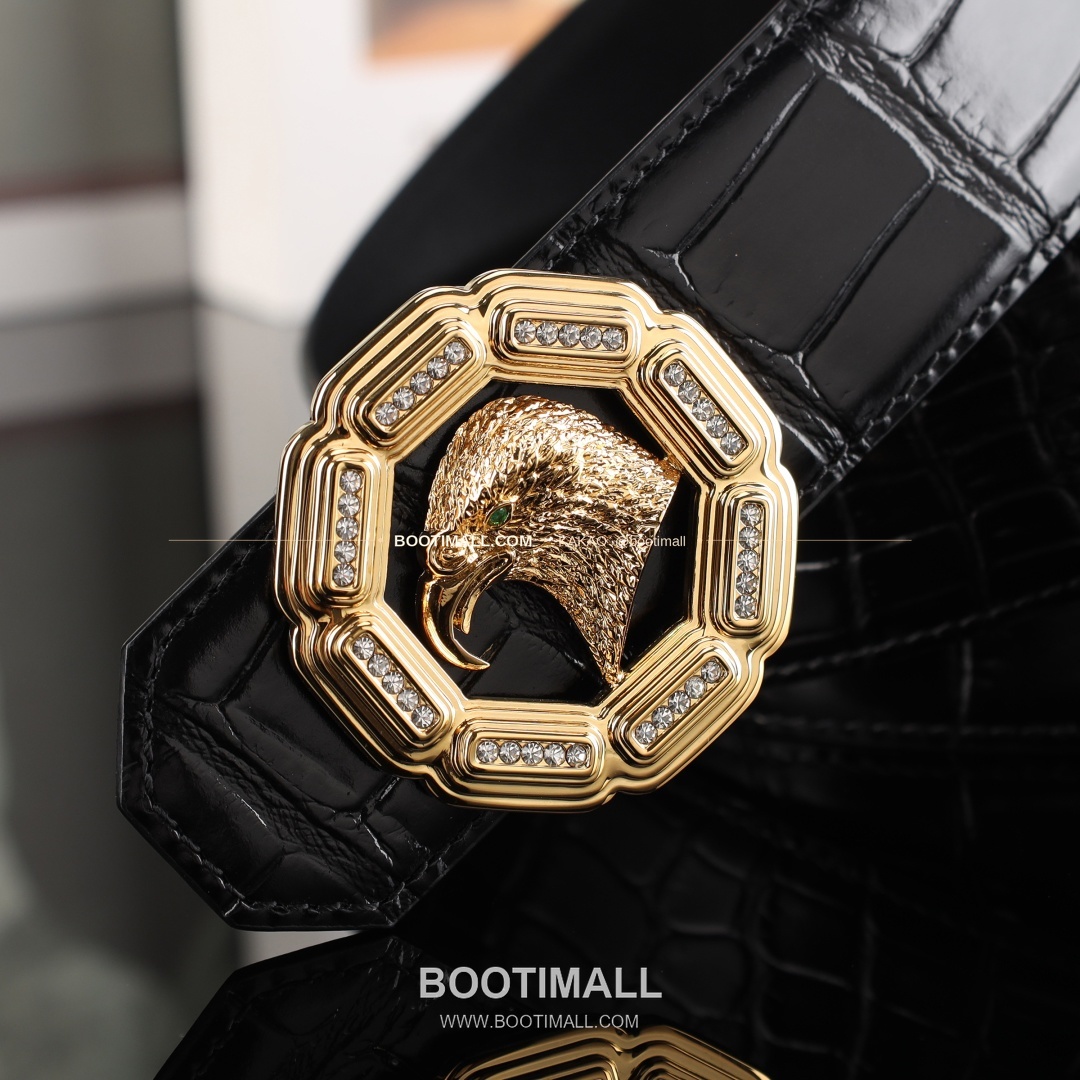 스테판 카프스킨 플레이트 버클 리버서블 벨트 Stephan Calfskin Plate Buckle Reversible Belt 3.8cm 6