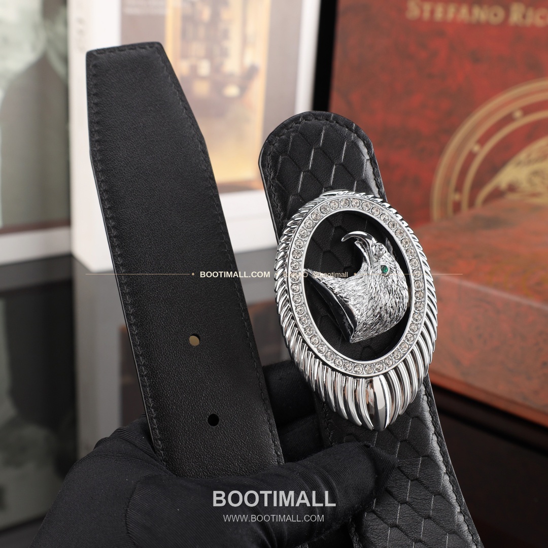 스테판 카프스킨 플레이트 버클 리버서블 벨트 Stephan Calfskin Plate Buckle Reversible Belt 3.8cm 5