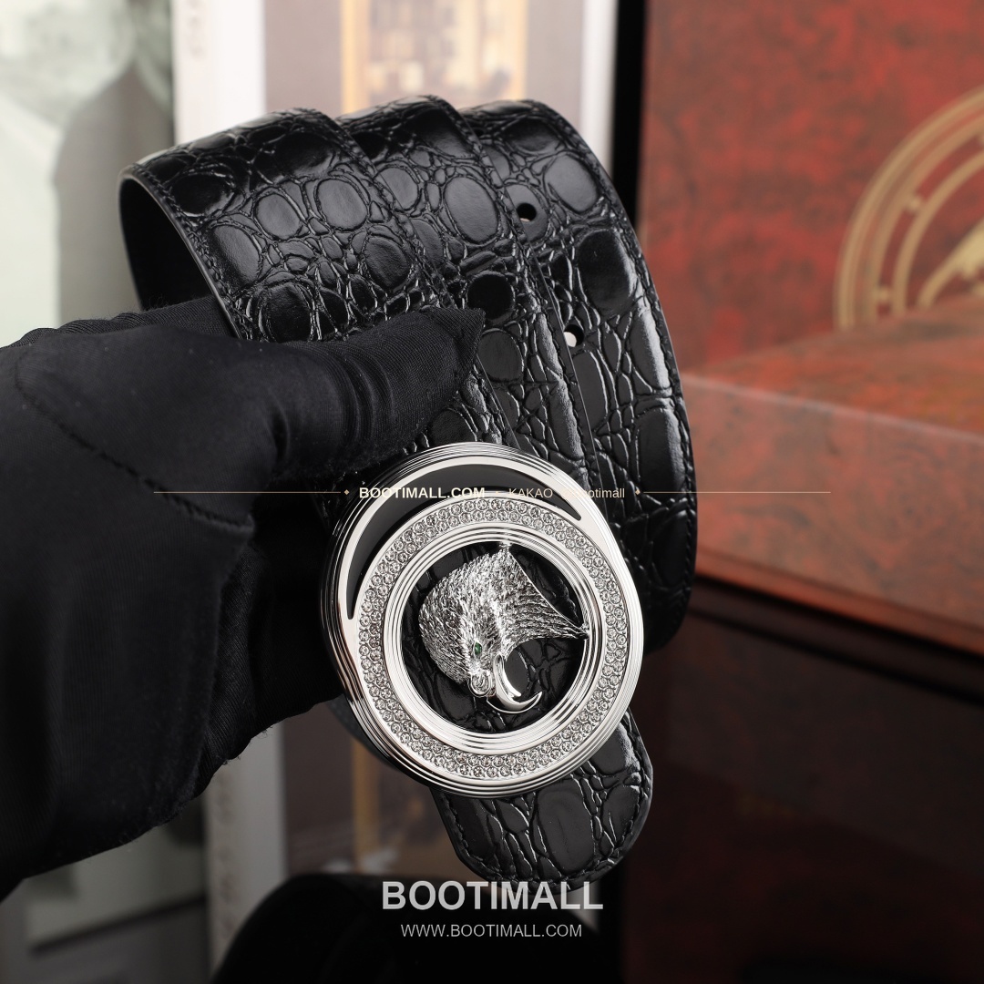 스테판 카프스킨 플레이트 버클 리버서블 벨트 Stephan Calfskin Plate Buckle Reversible Belt 3.8cm 4